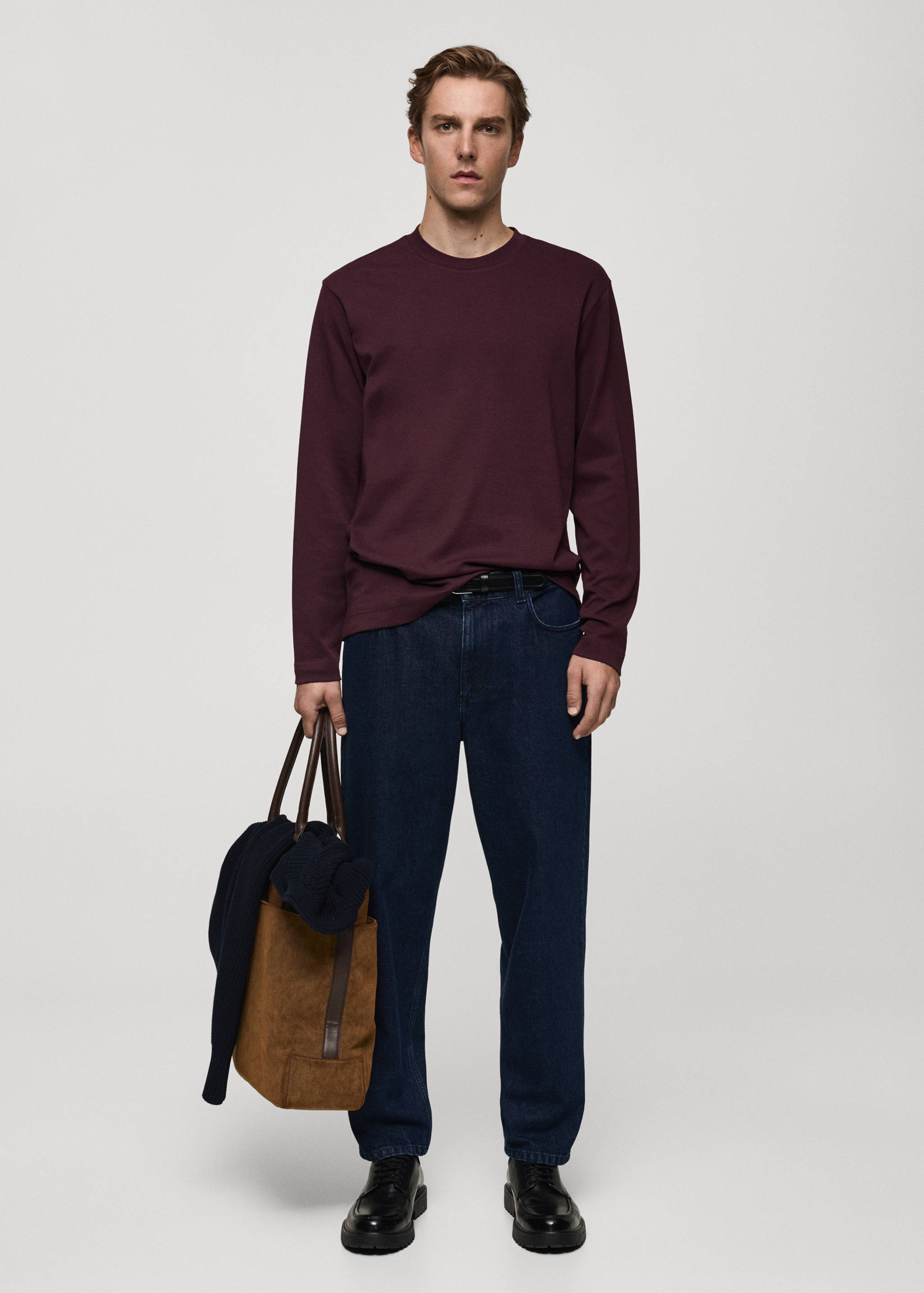 Långärmad regular fit t-shirt - Allmän bild