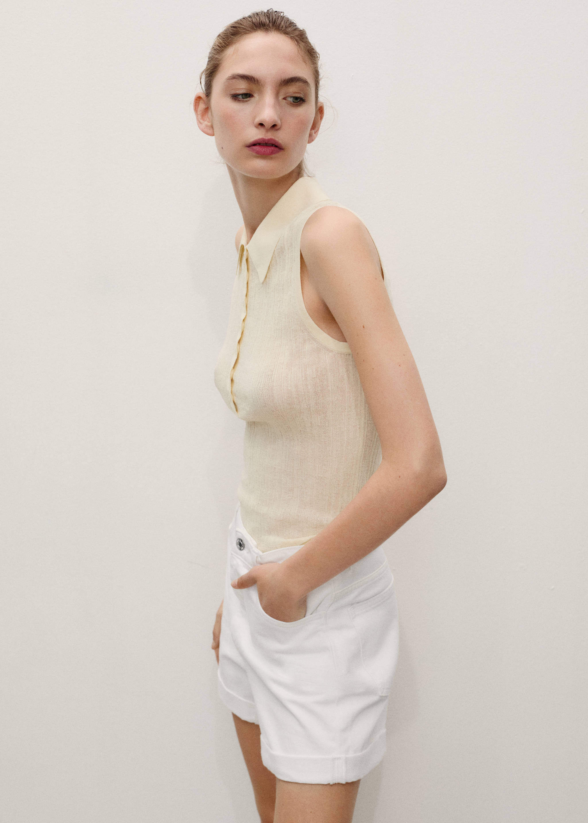 Szorty denimowe mom-fit z wysokim stanem - Szczegóły artykułu 1