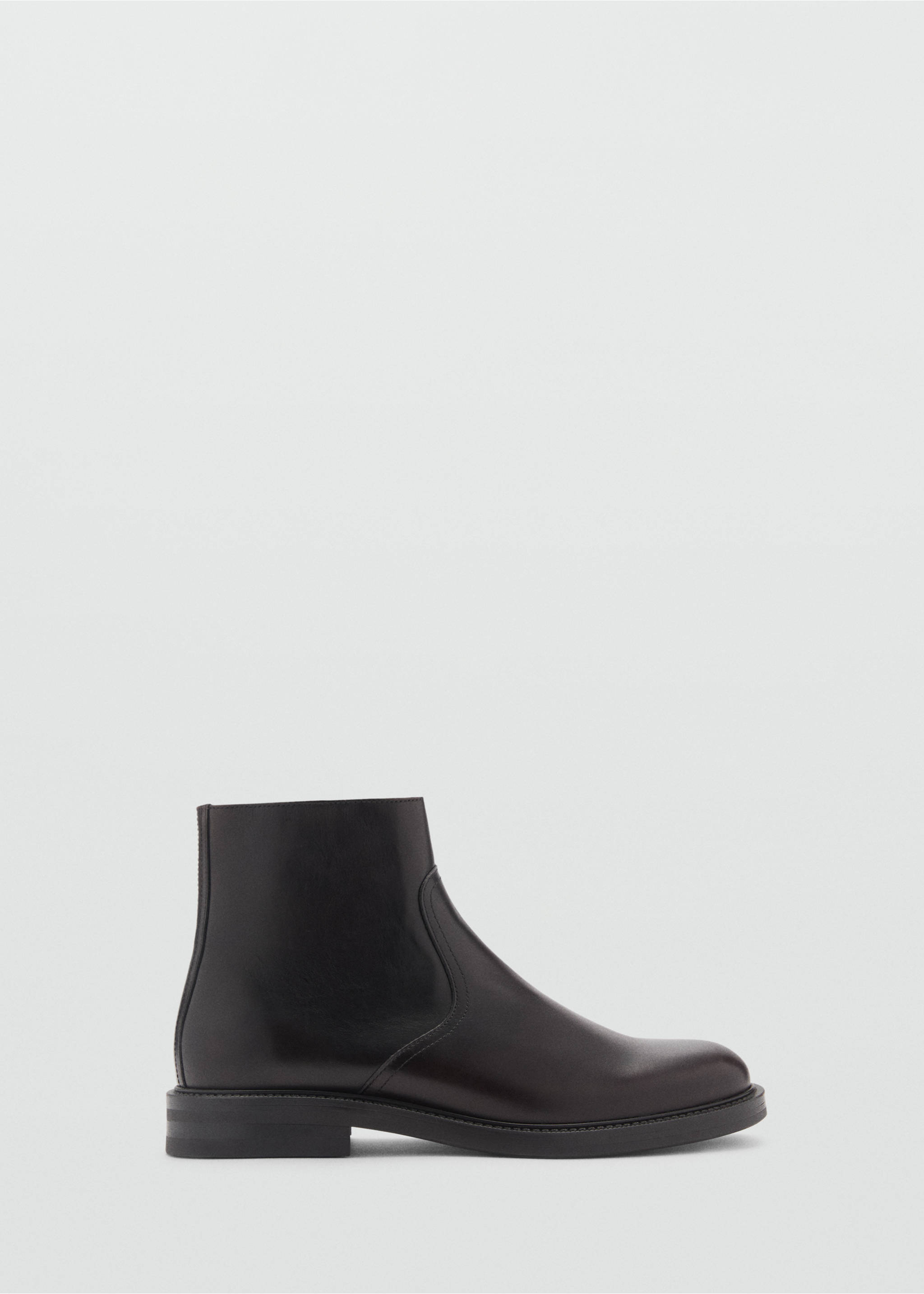 Zipped leather ankle boots - Article without model, Brown. Ref: 87060610-00.
