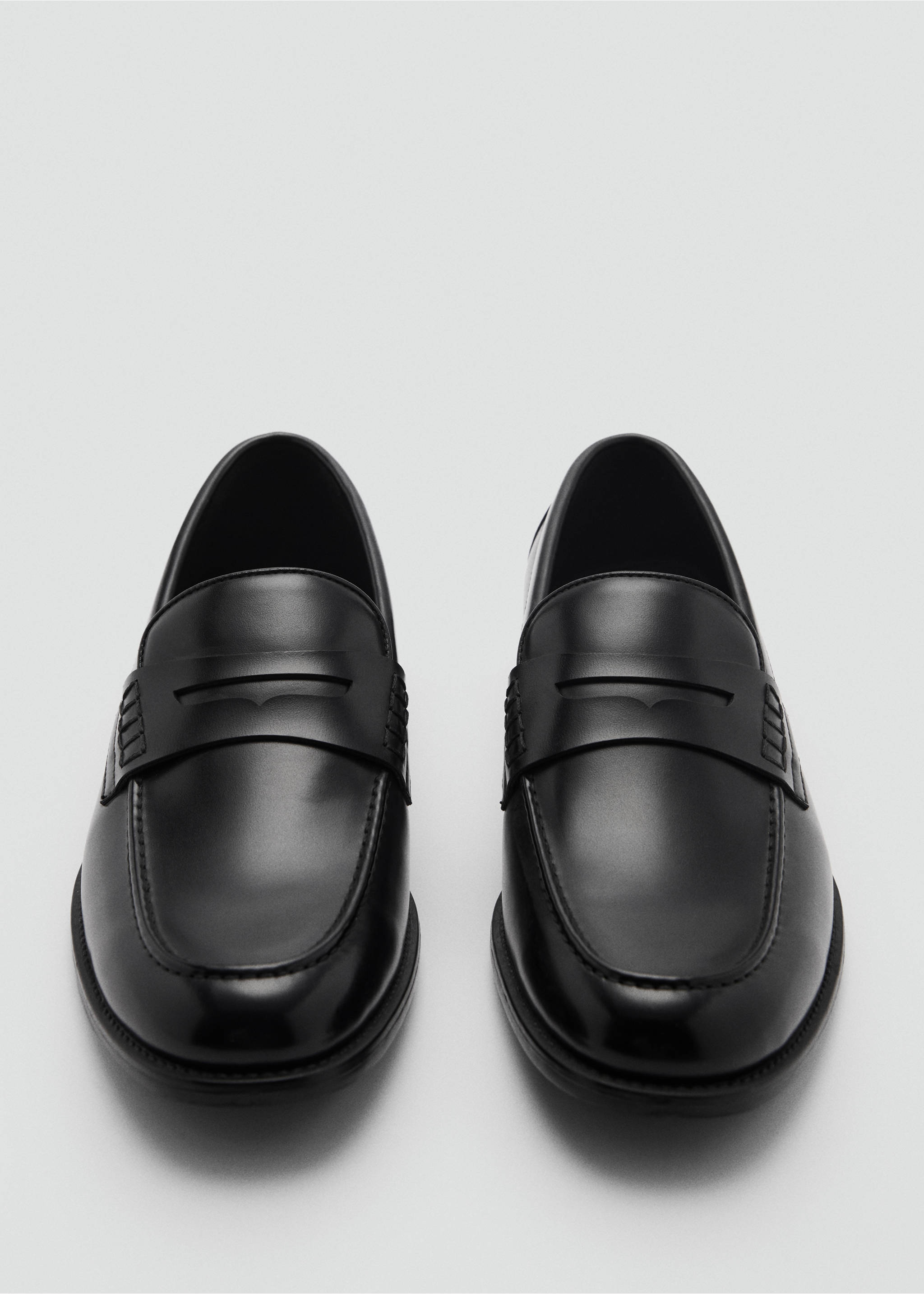 Nappa leather-effect moccasins - Details of the article 2, Black. Ref: 87060611-00.