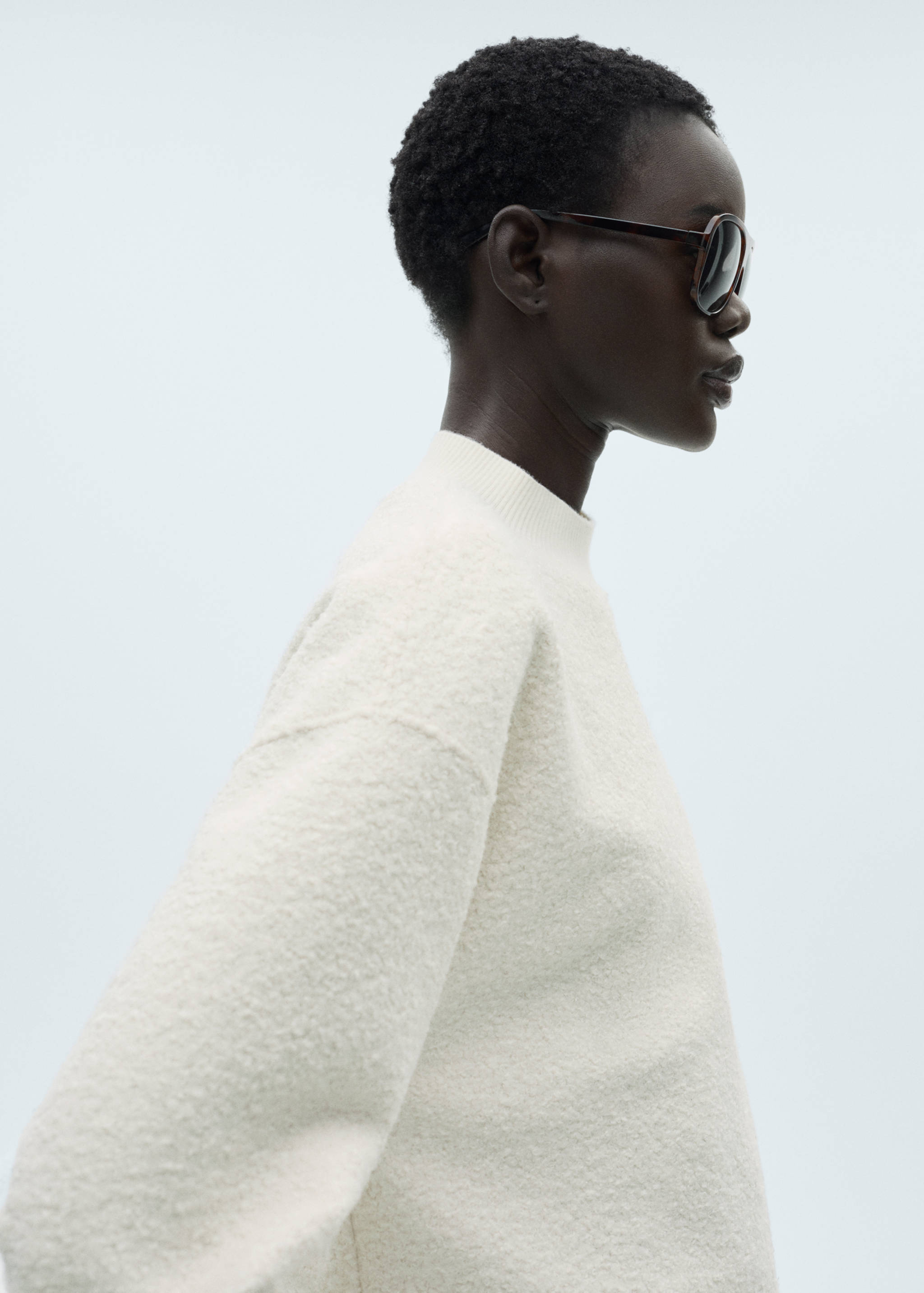 Sudadera bouclé cuello perkins - Detalle del artículo 1