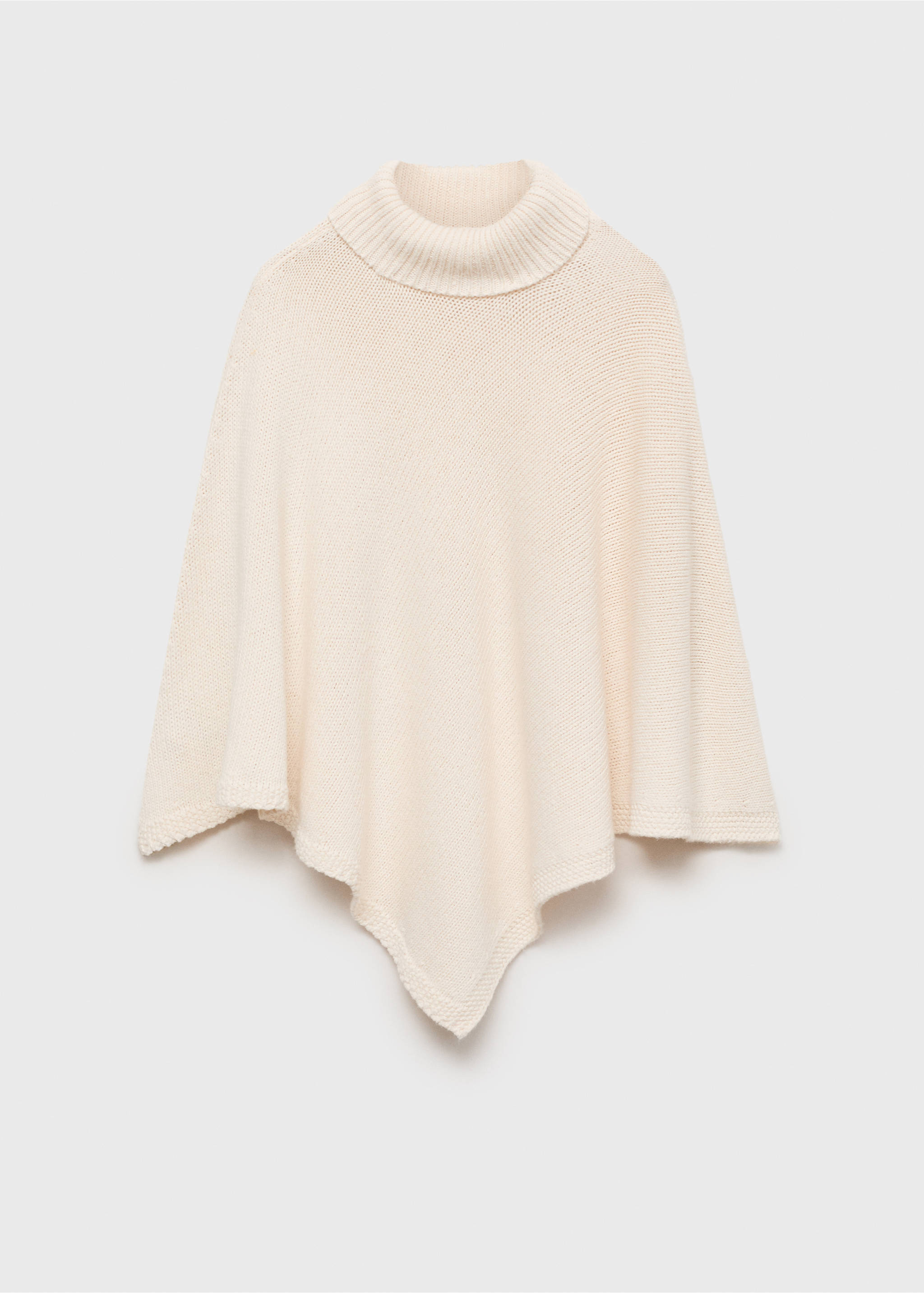 Strikket poncho - Artikkel uten modell, Offwhite. Ref: 87060616-00.