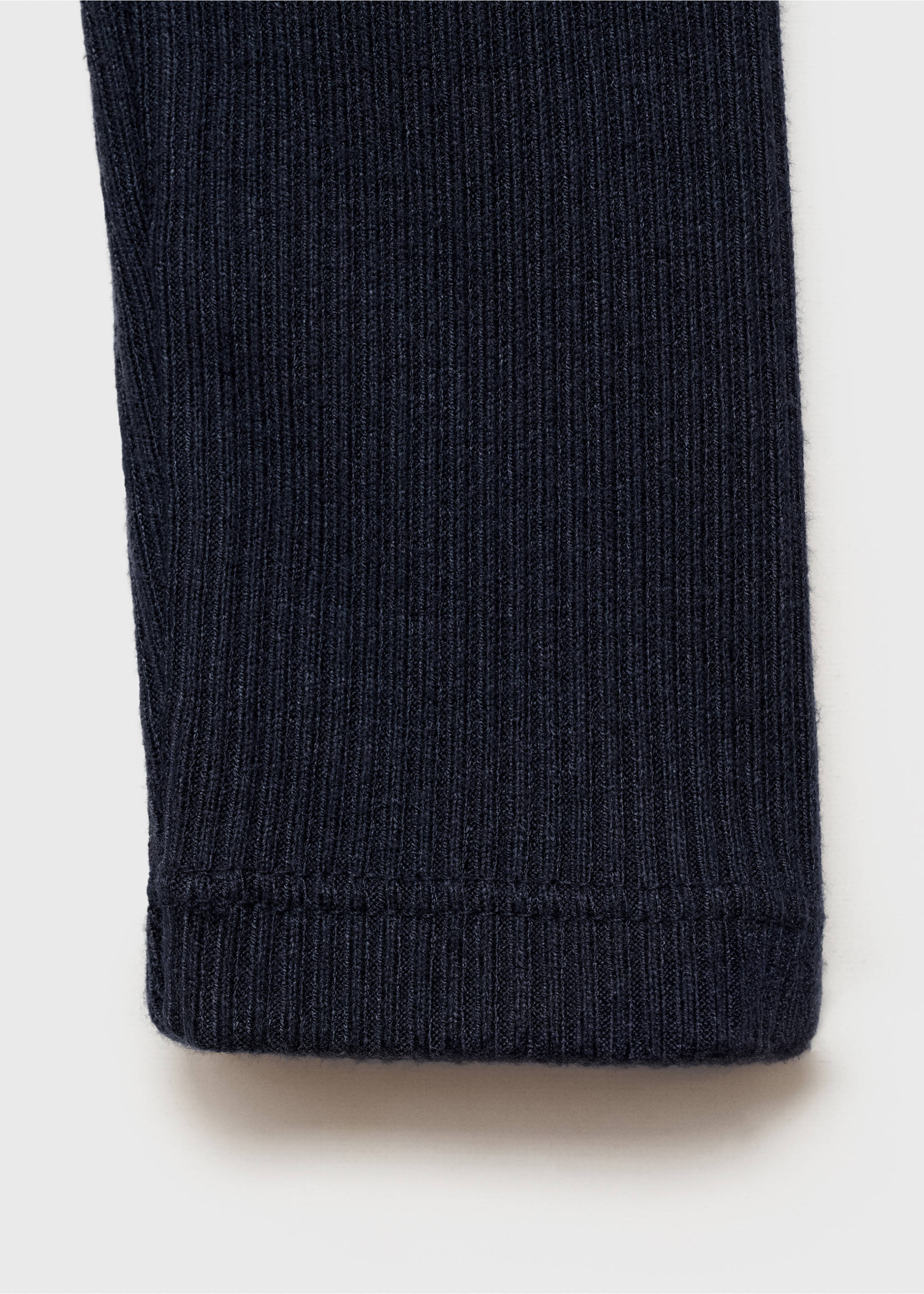 Ribbed knit button-down T-shirt - Details of the article 0, Dark Navy. Ref: 87060622-00.