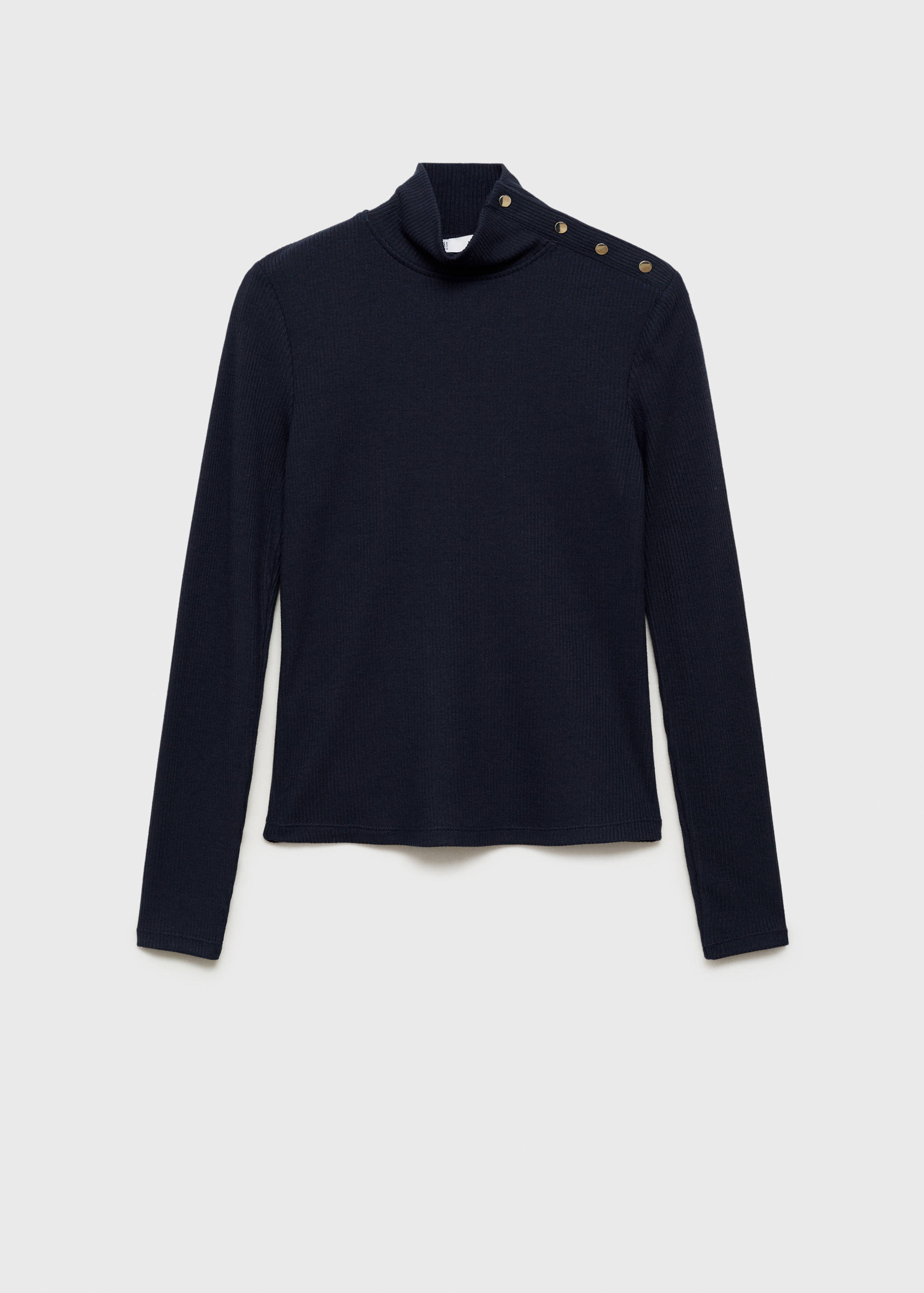 Ribbed knit button-down T-shirt - Article without model