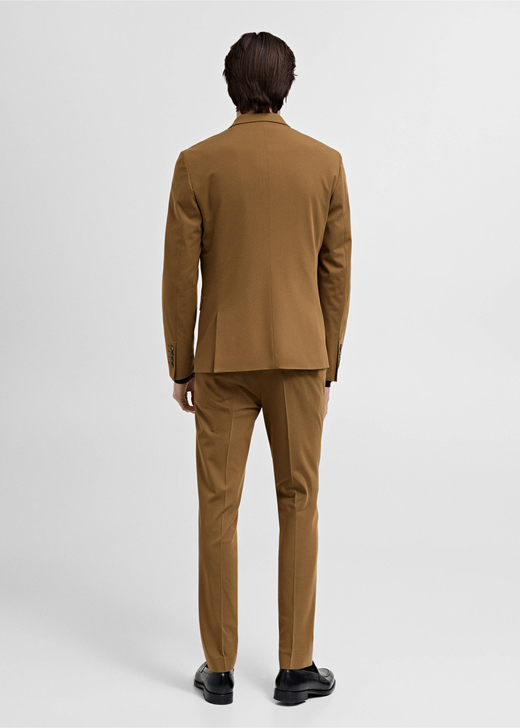 Super slim-fit suit jacket in stretch fabric - Reverse of the article, Ochre. Ref: 87060623-00.