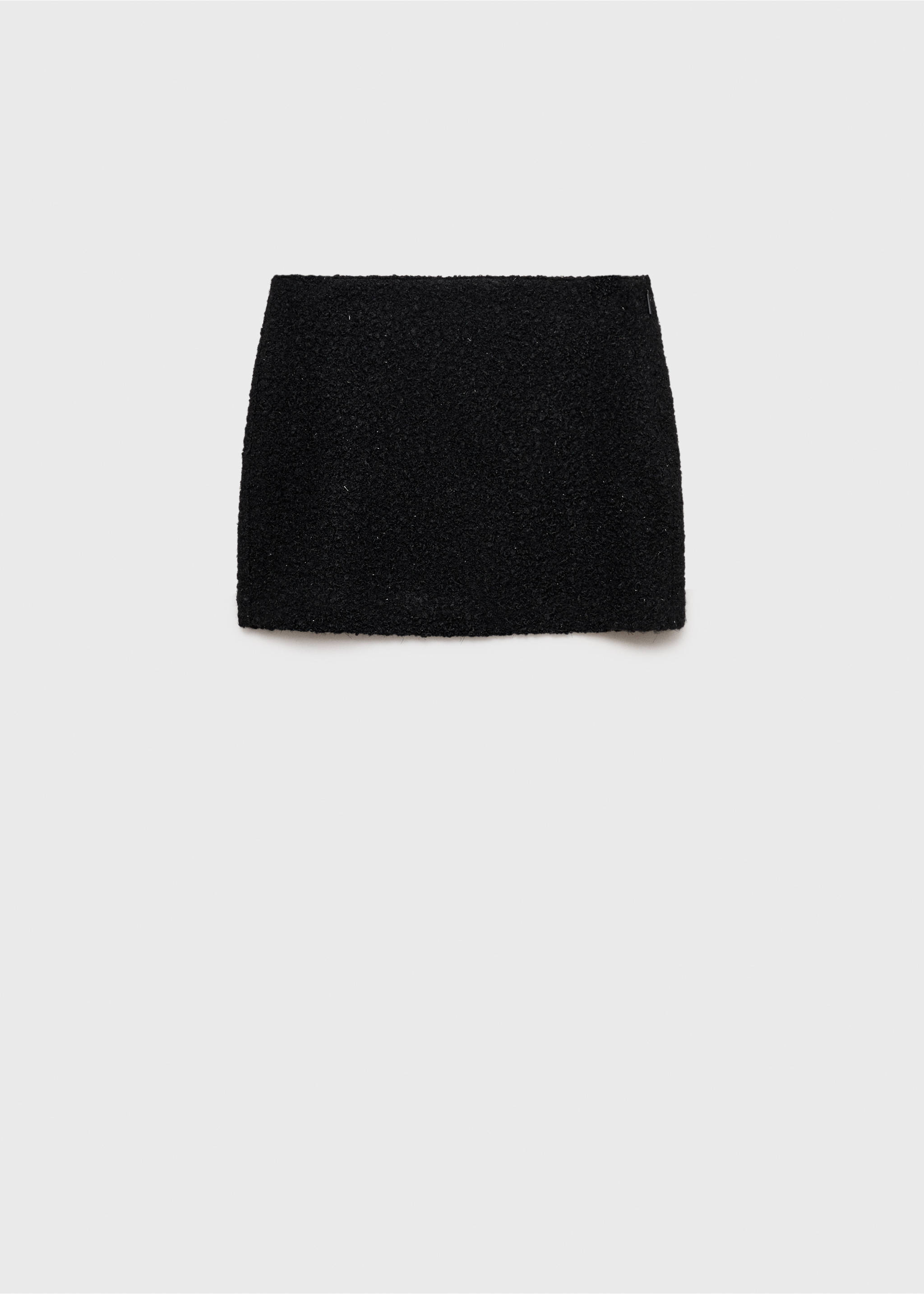 Bouclé mini-skirt - Article without model, Black. Ref: 87060625-00.