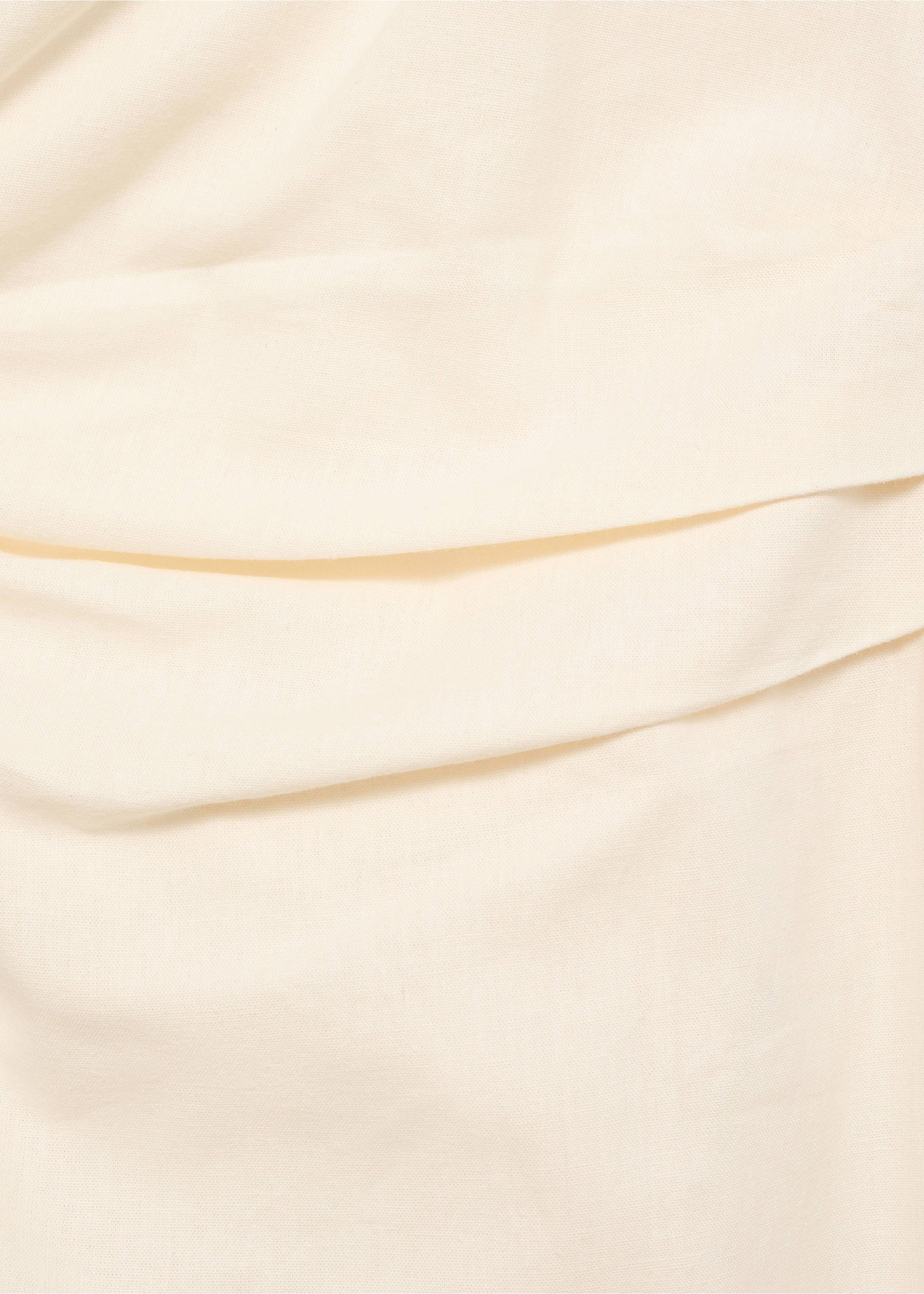 Linen blend dress with openwork flowers - Details of the article 0, Ecru. Ref: 87060626-00.