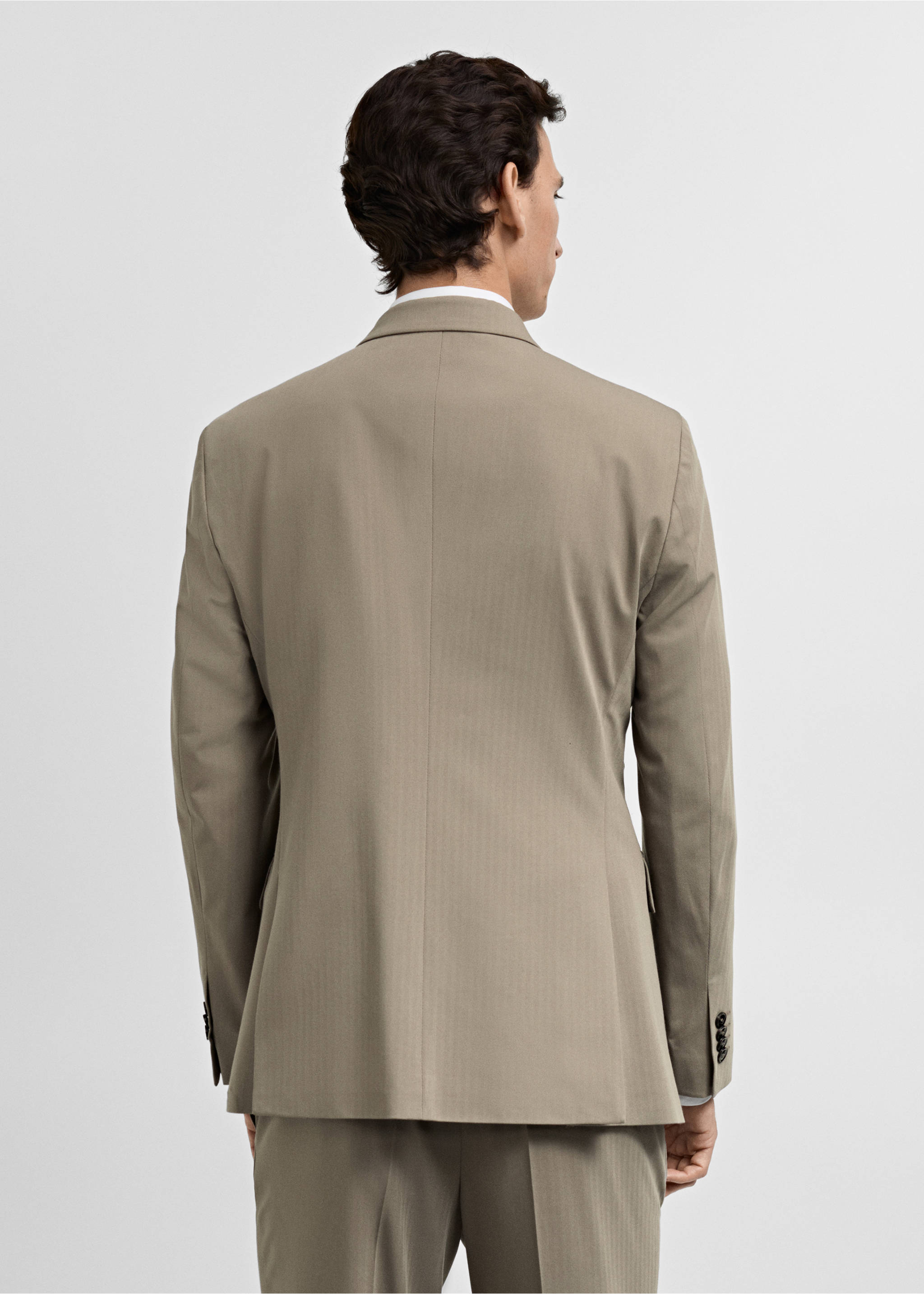 Veste de costume Monaco croisée slim-fit - Verso de l’article, Beige. Ref: 87060627-00.