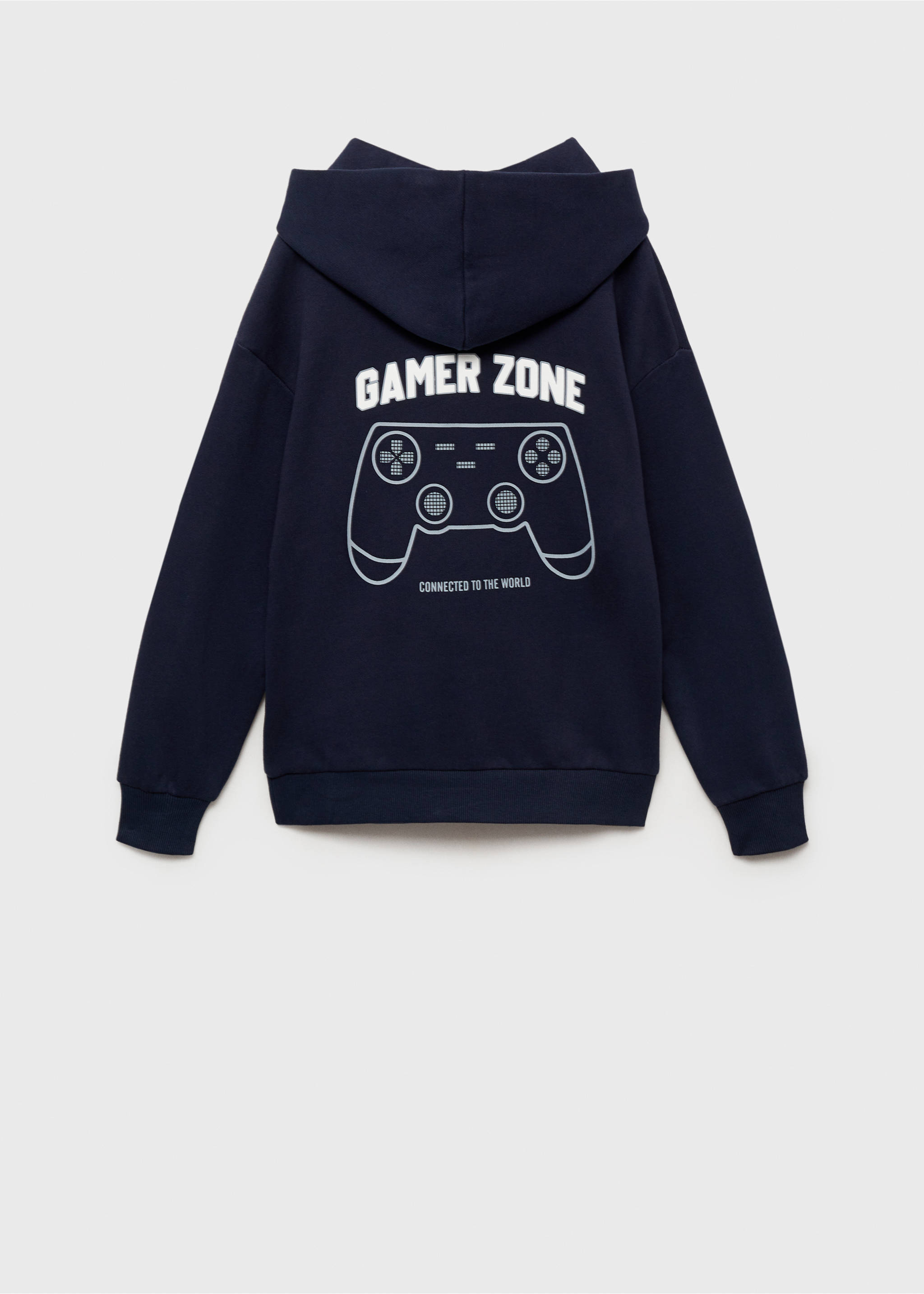 Printed hoodie - Reverse of the article, Dark Navy. Ref: 87060632-00.