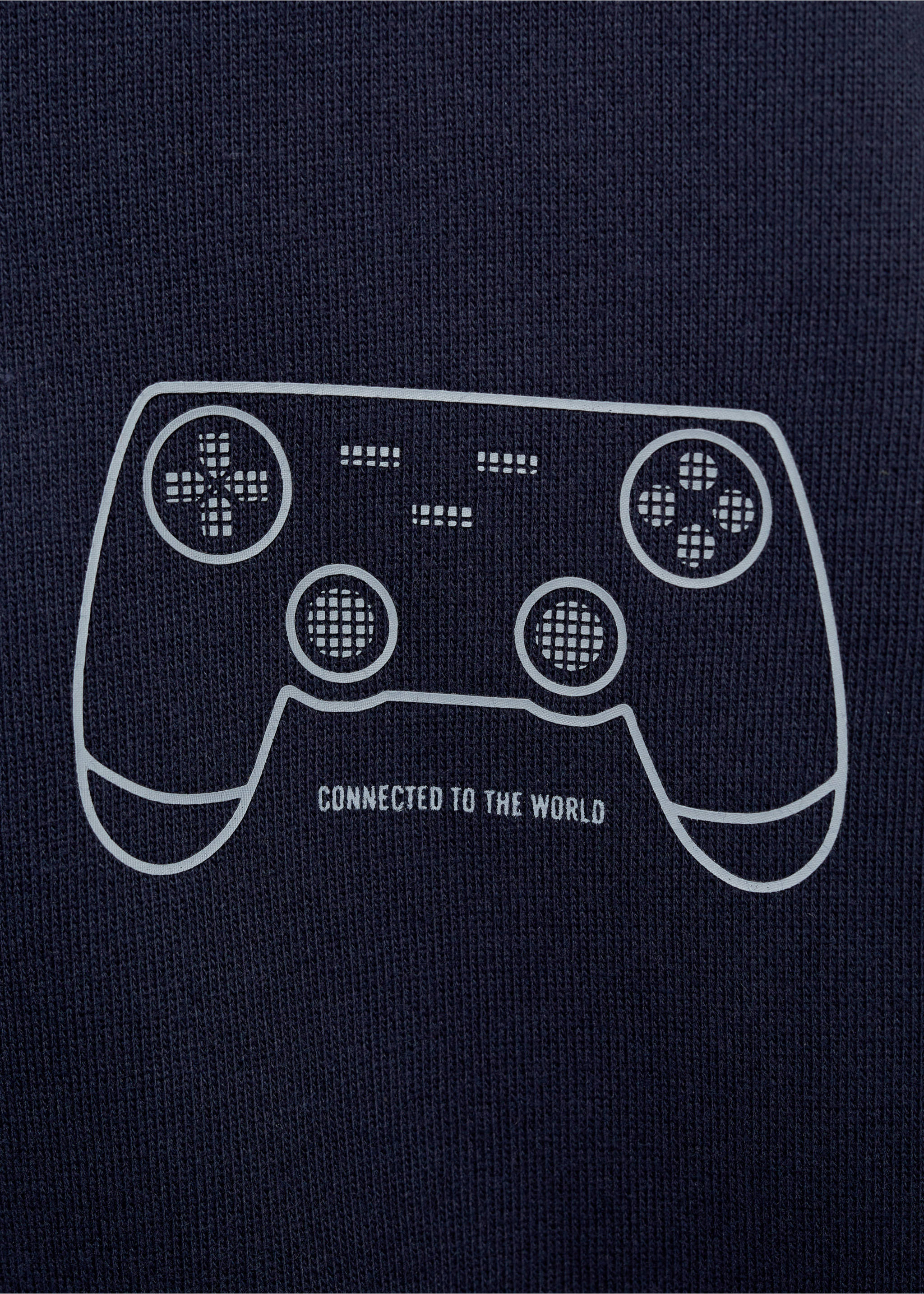 Printed hoodie - Details of the article 8, Dark Navy. Ref: 87060632-00.