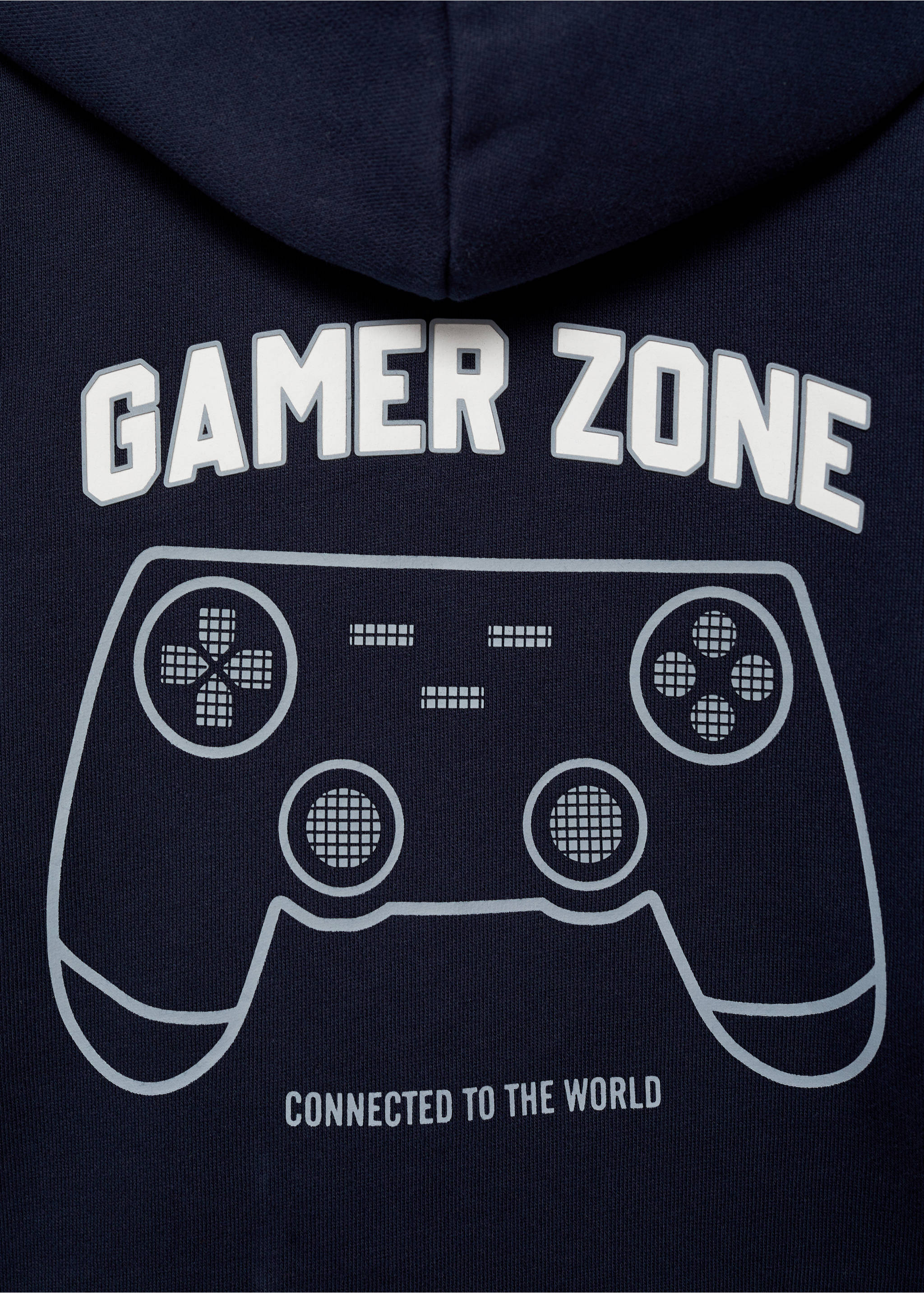 Printed hoodie - Details of the article 0, Dark Navy. Ref: 87060632-00.