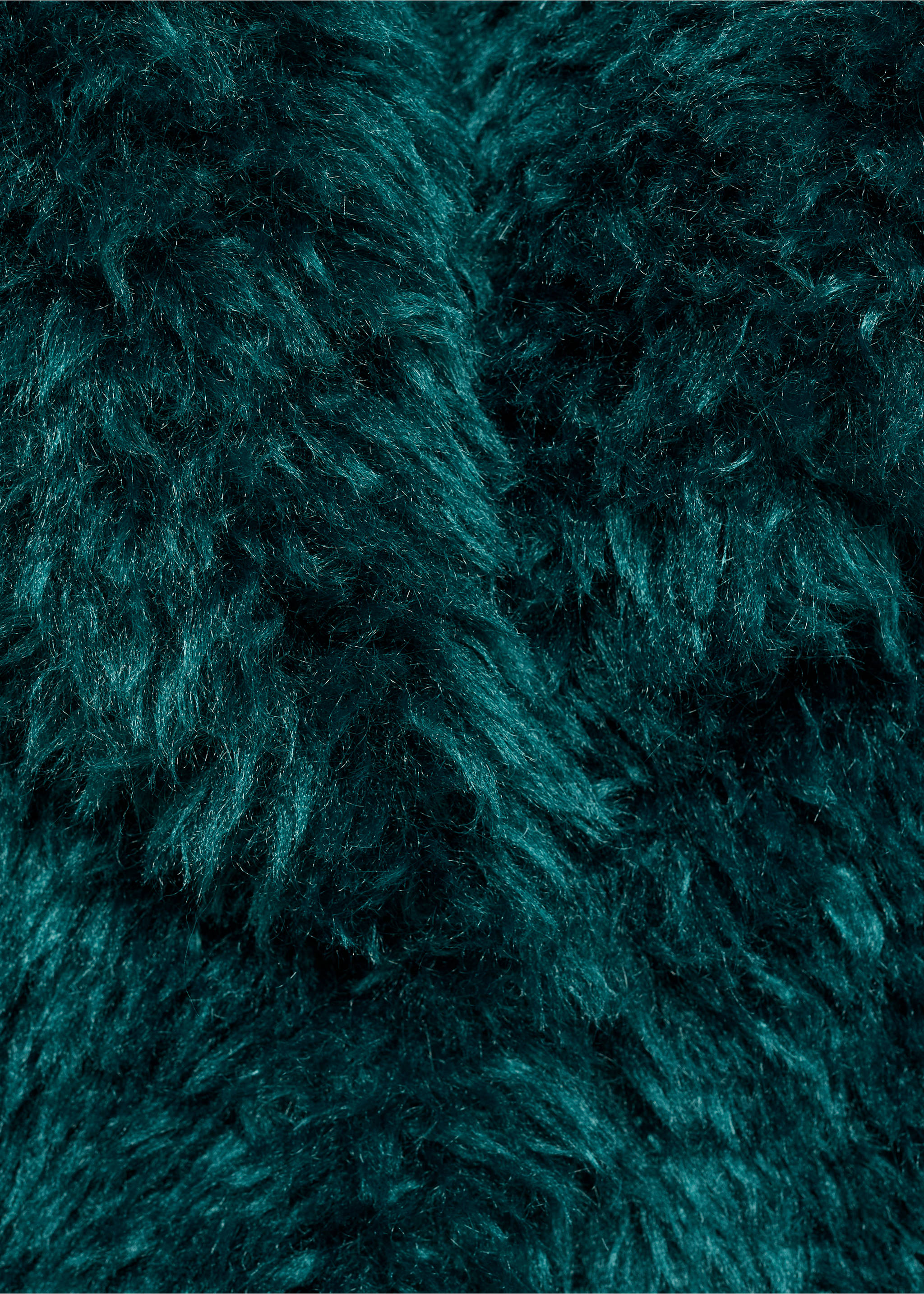 Faux-fur coat with lapels - Details of the article 8, Blue. Ref: 87060633-00.