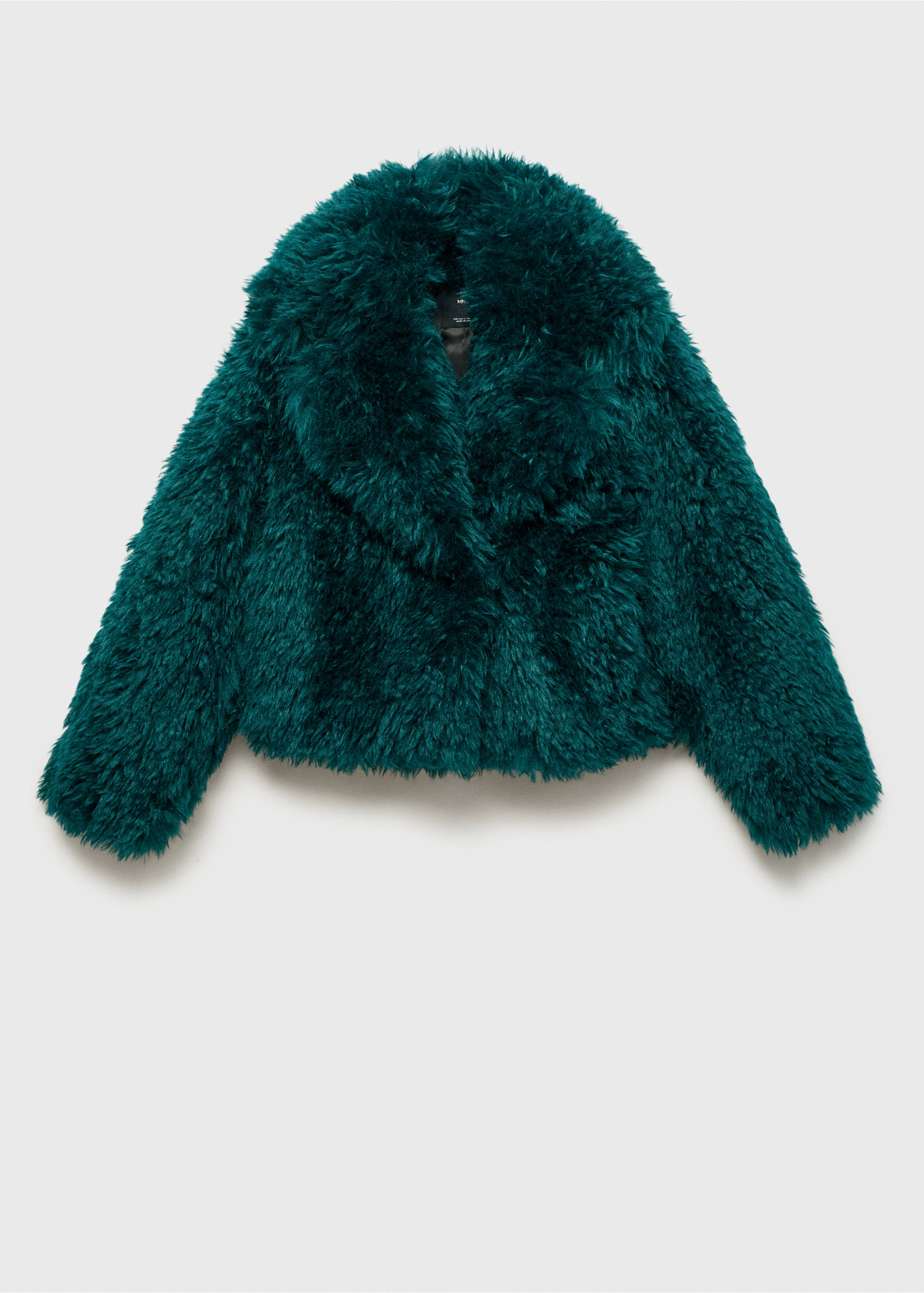 Faux-fur coat with lapels - Article without model, Blue. Ref: 87060633-00.