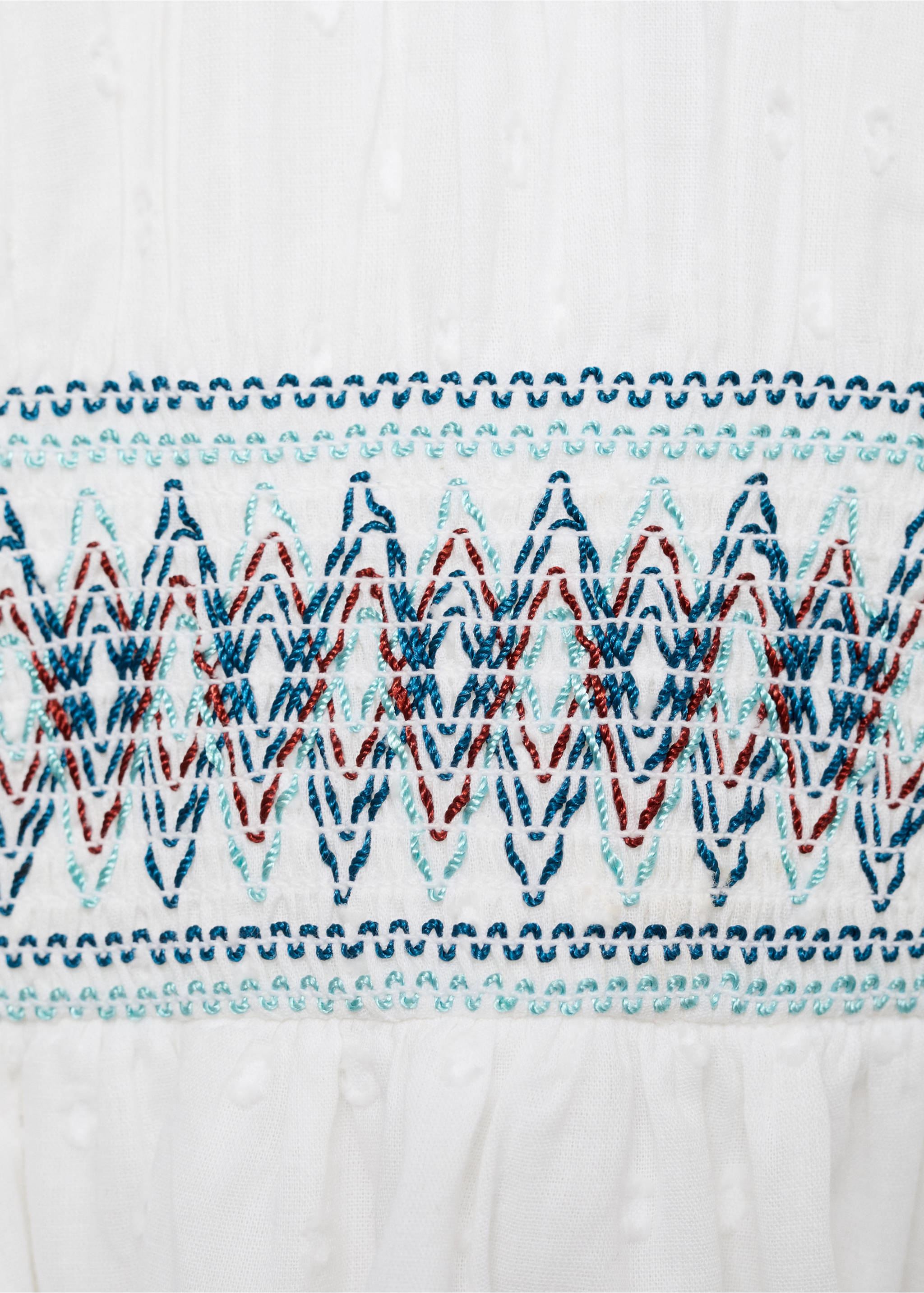 Baumwollbluse mit Stickereien - Detail des Artikels 8, Weiß. Ref: 87060634-00.