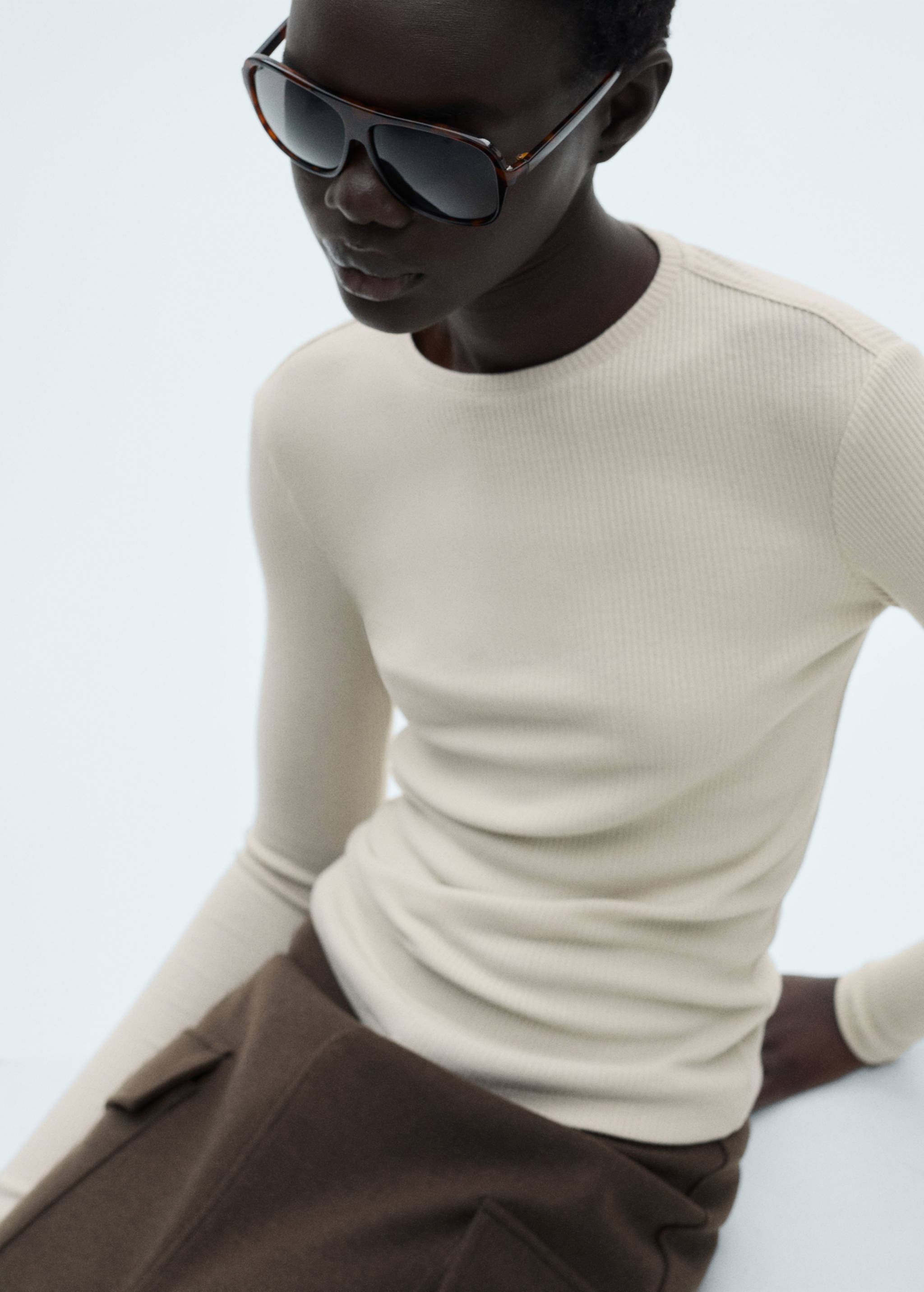 Ribbed  knit t-shirt - Details of the article 2