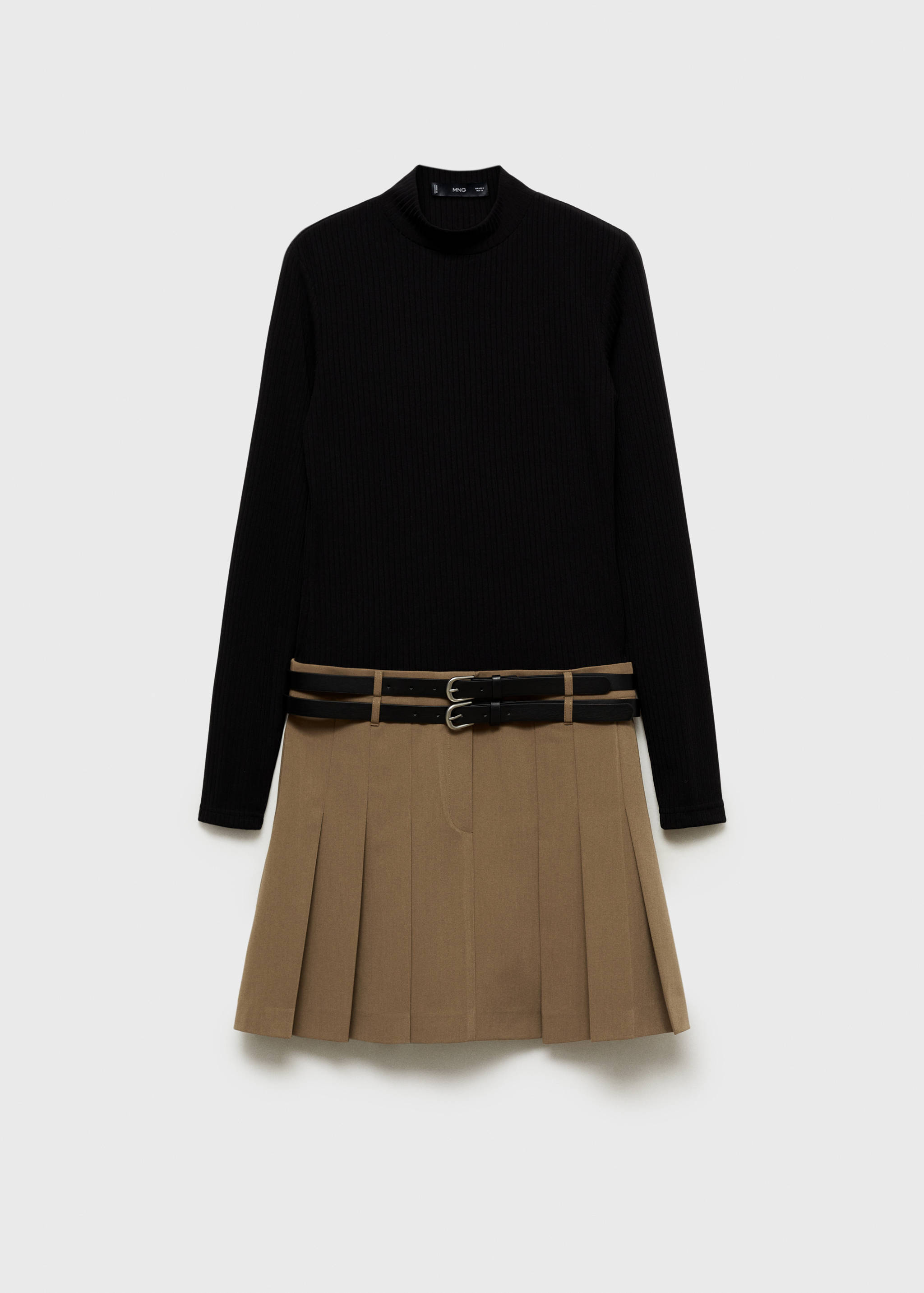 Kombinirana plisirana haljina s remenom - Artikl bez modela