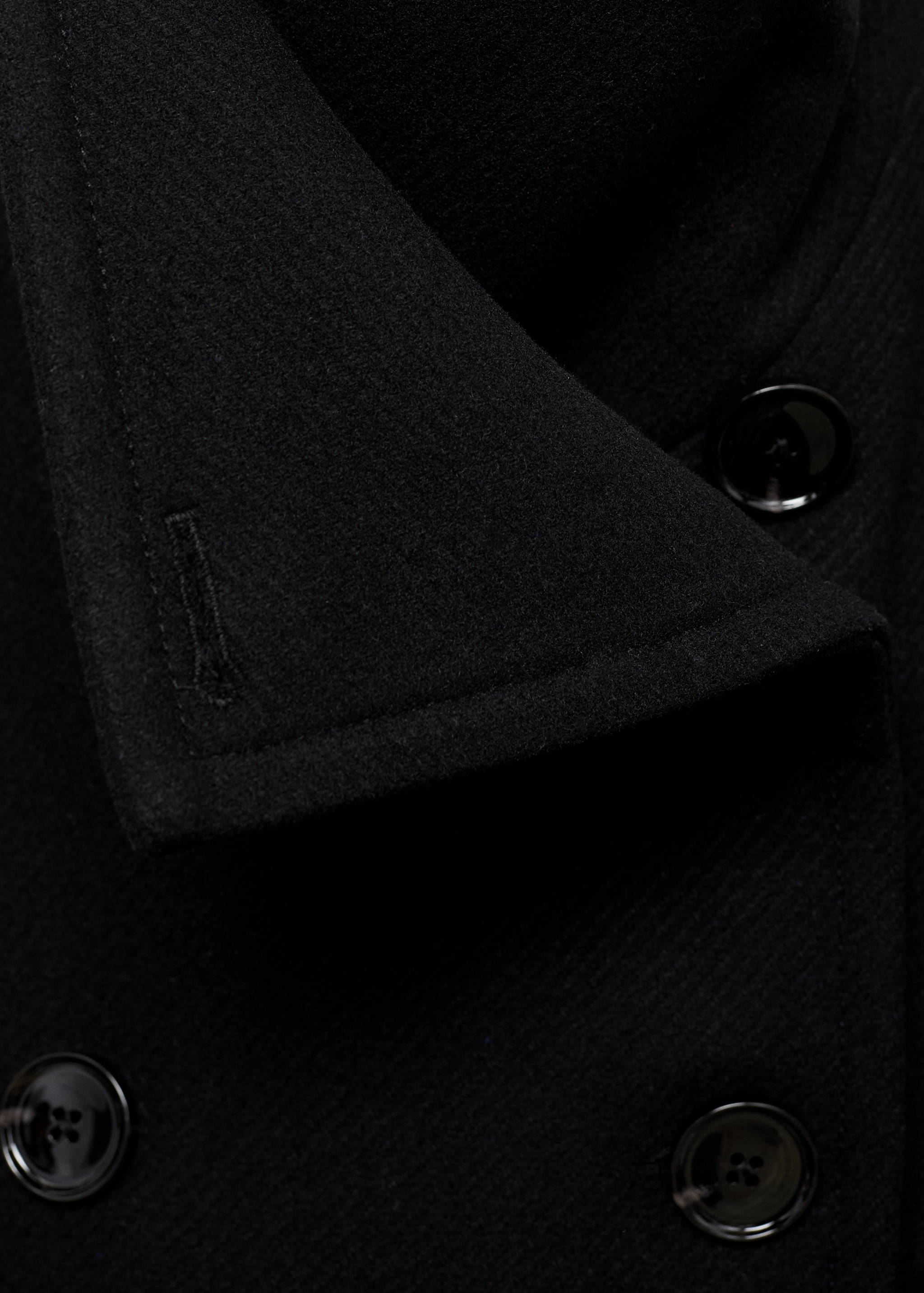 Midi wool coat with wraparound collar - Details of the article 8
