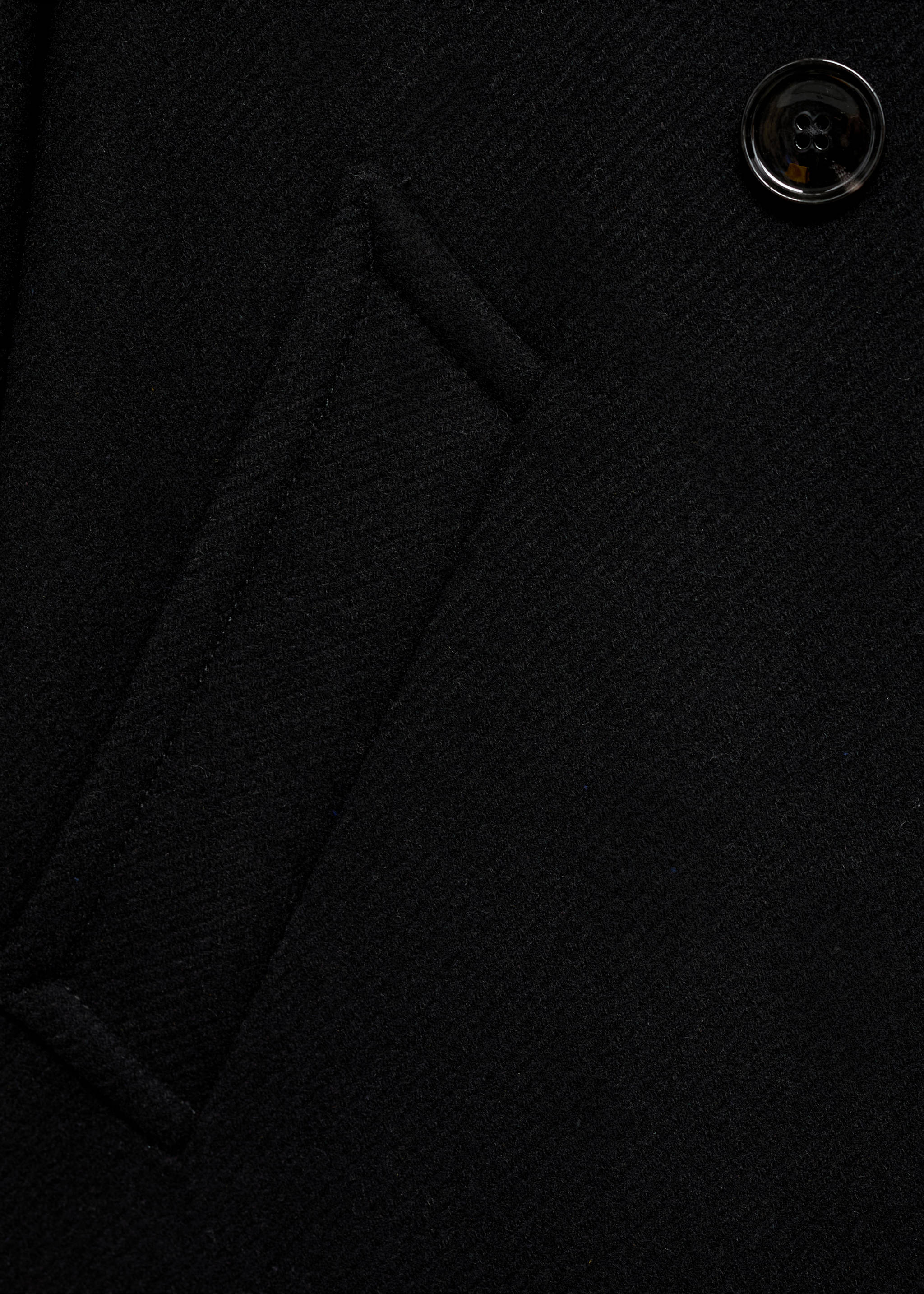 Manteau midi en laine col enveloppant - Détail de l'article 0, Noir. Ref: 87060640-00.