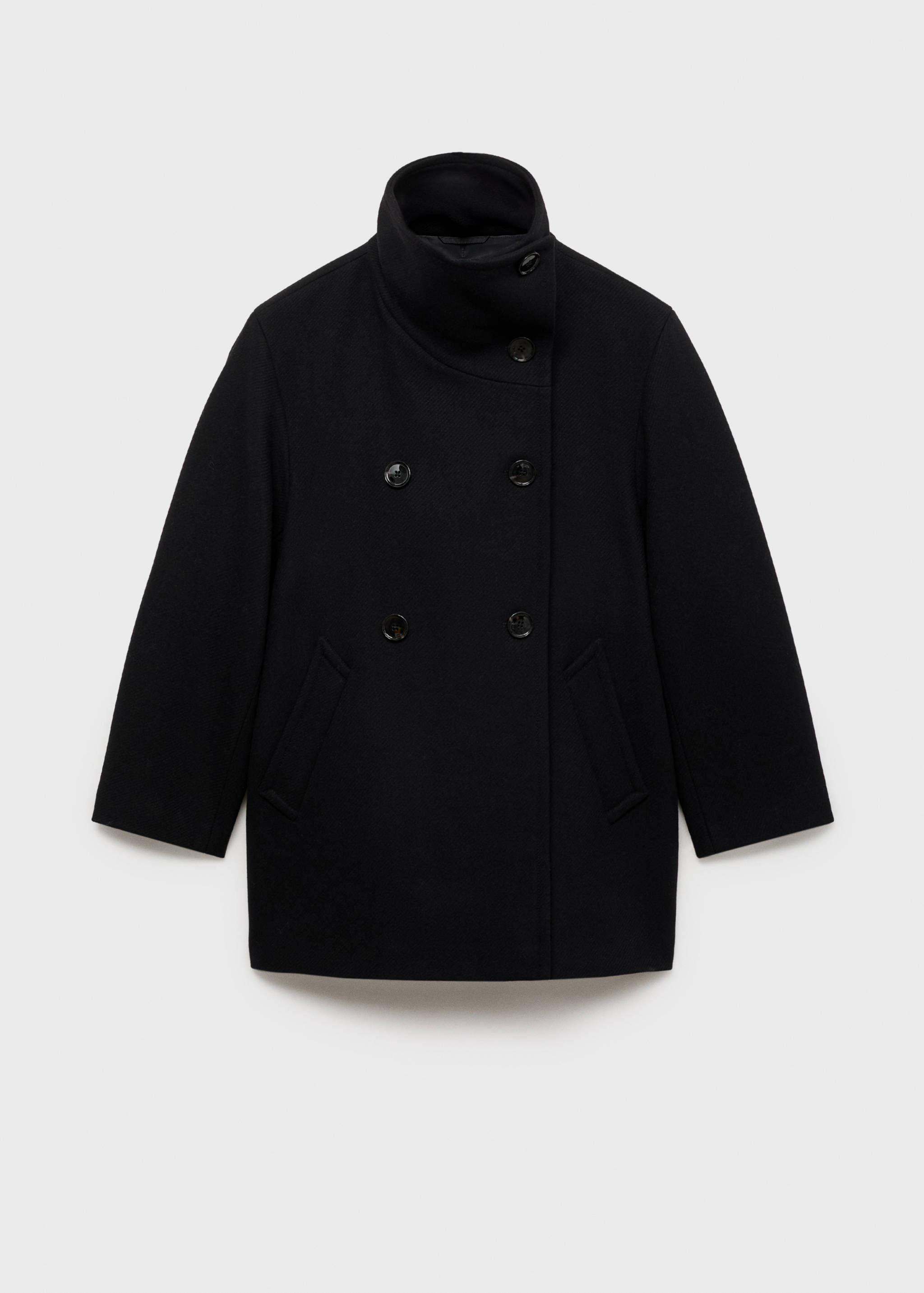 Midi wool coat with wraparound collar - Women | MANGO OUTLET USA