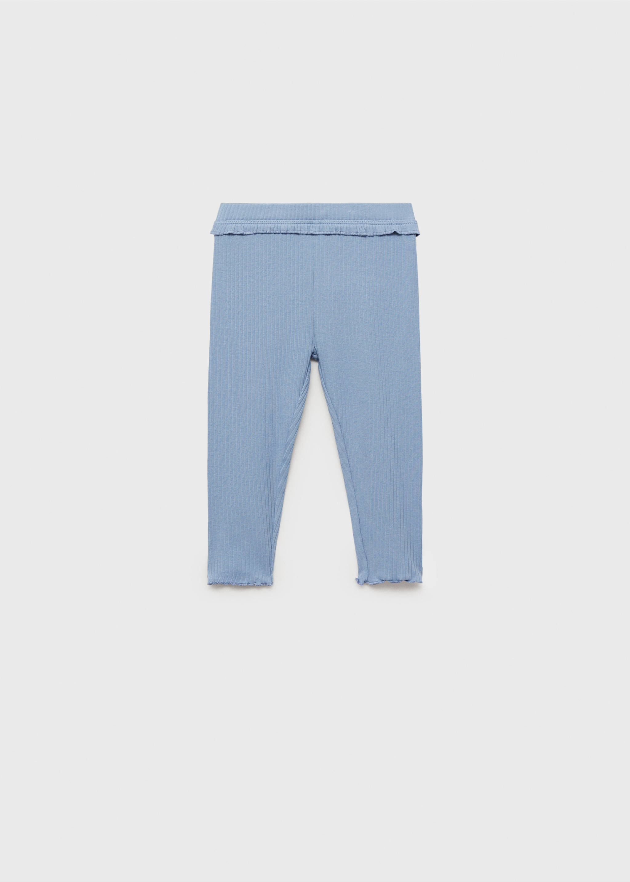 Cotton ribbed leggings - Article without model, Blue. Ref: 87060642-00.