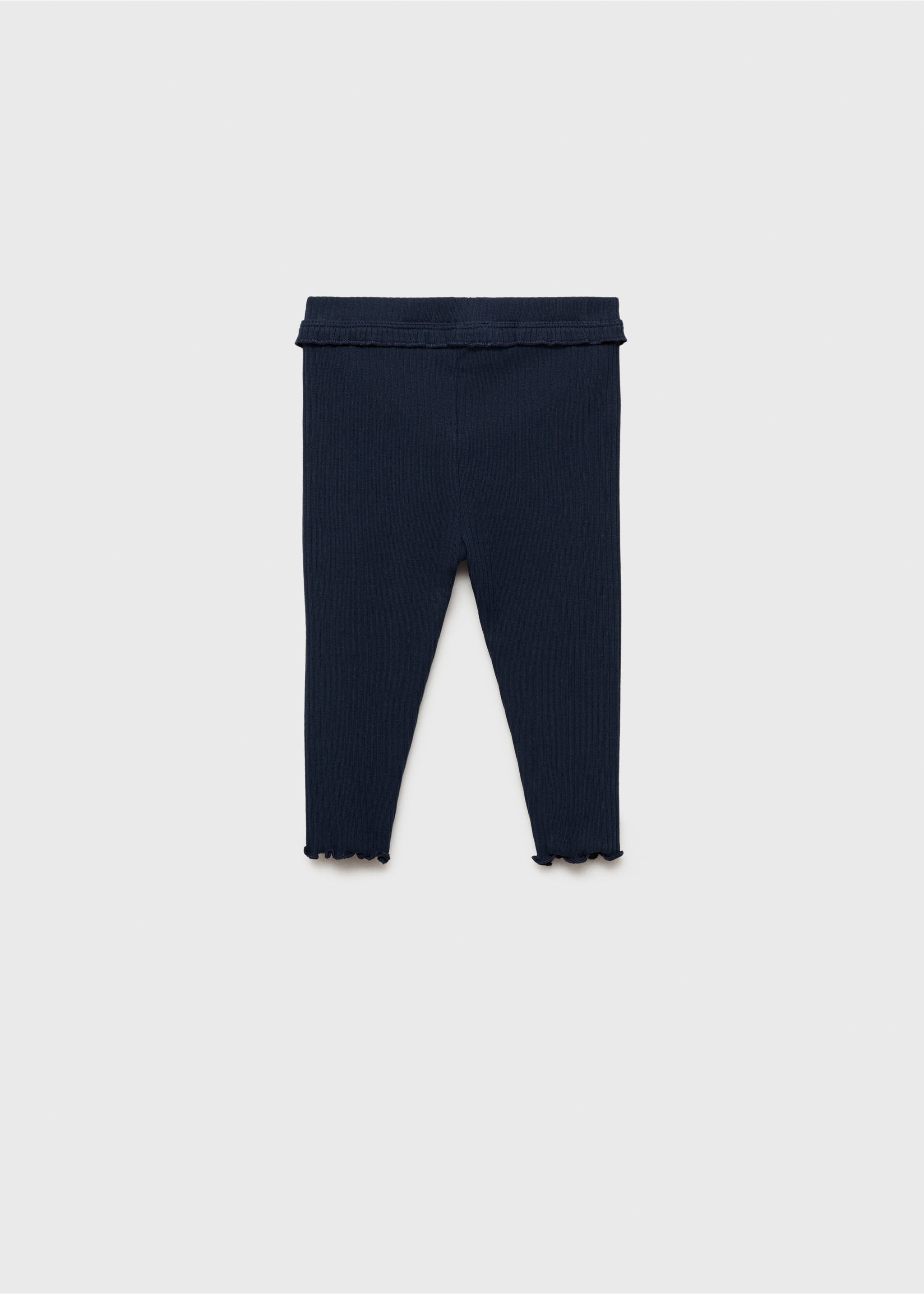 Prążkowane legginsy z bawełny - Tylna strona artykułu, Ciemnogranatowy. Ref: 87060642-00.