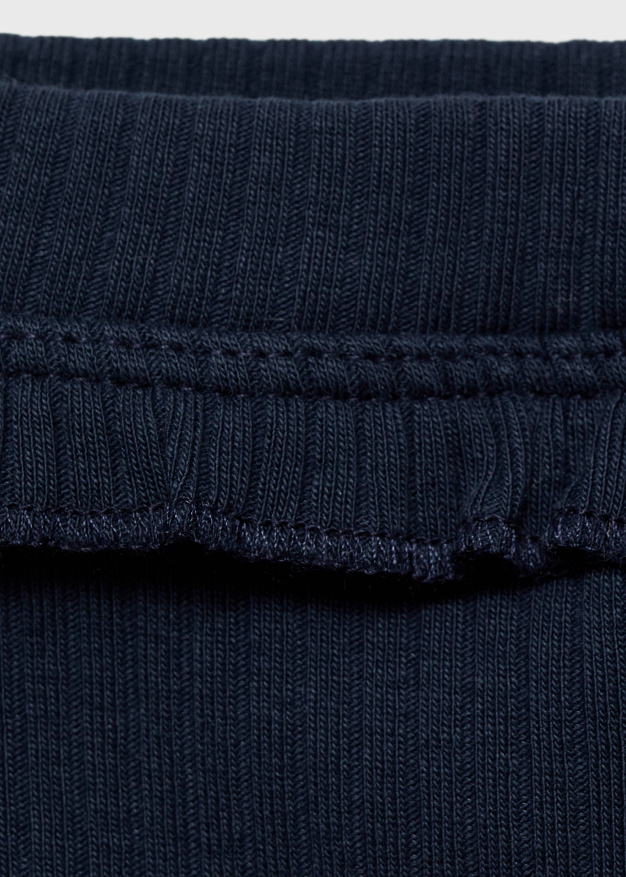 Prążkowane legginsy z bawełny - Szczegóły artykułu 8, Ciemnogranatowy. Ref: 87060642-00.