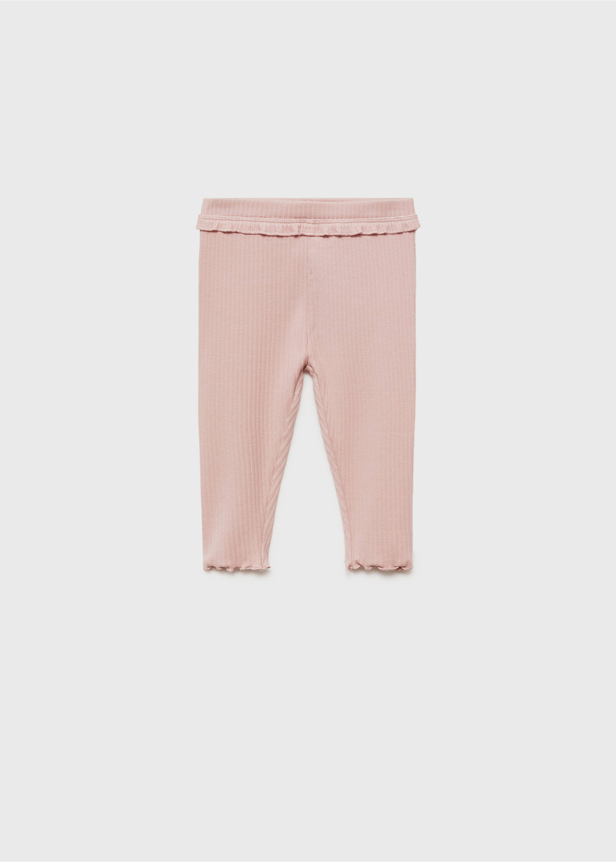 Cotton ribbed leggings - Article without model, Pink. Ref: 87060642-00.