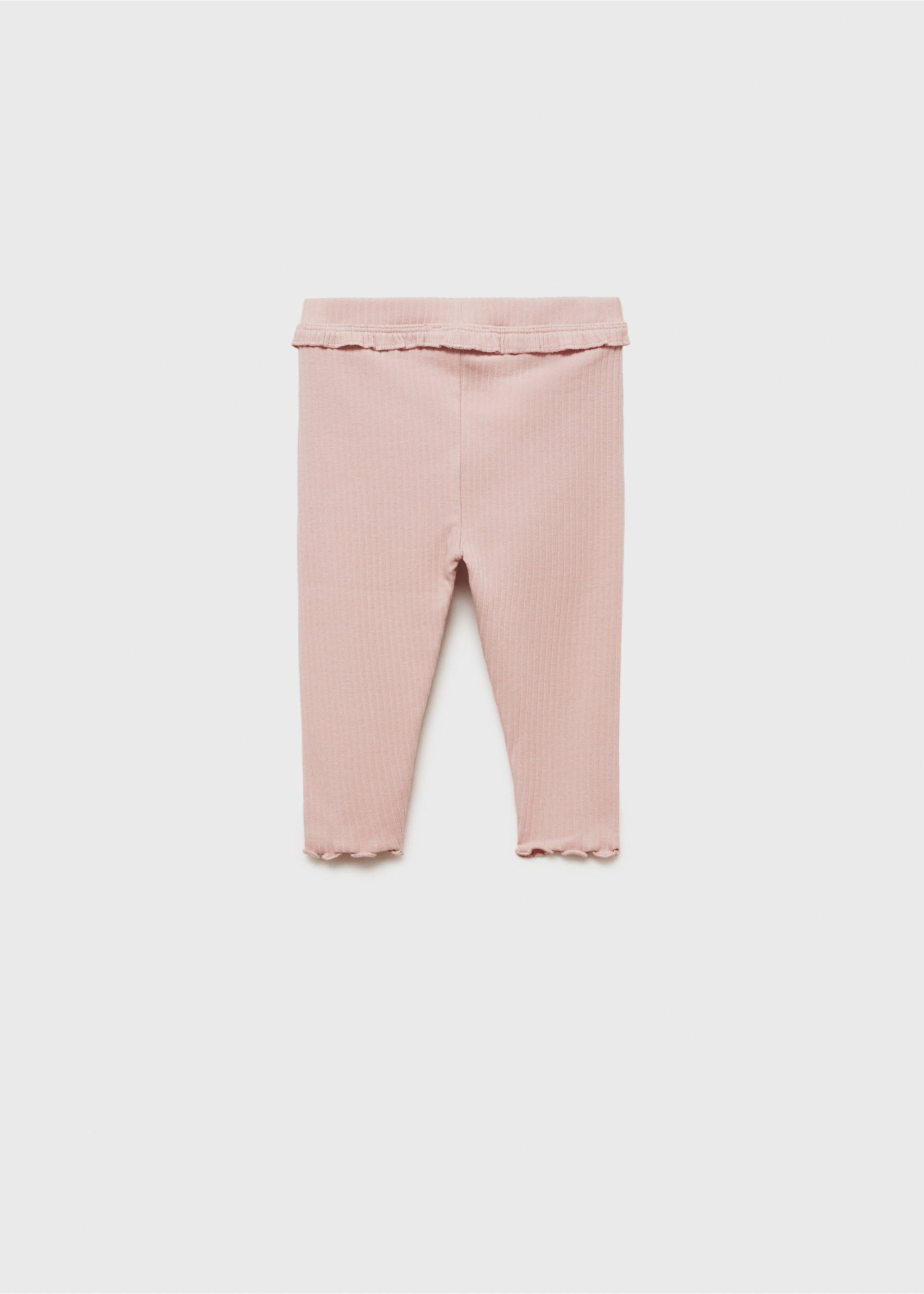 Cotton ribbed leggings - Reverse of the article, Pink. Ref: 87060642-00.