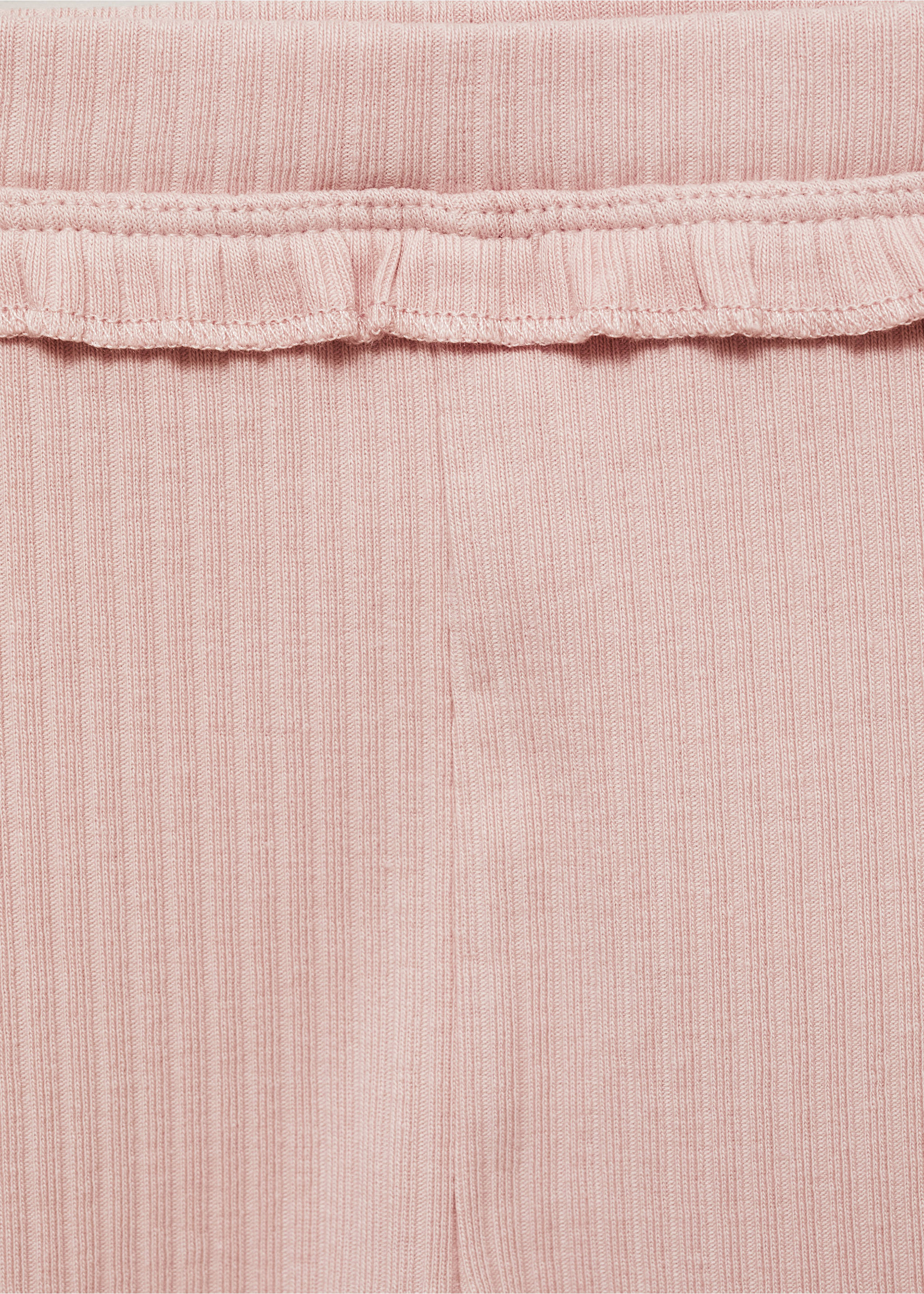 Cotton ribbed leggings - Details of the article 8, Pink. Ref: 87060642-00.