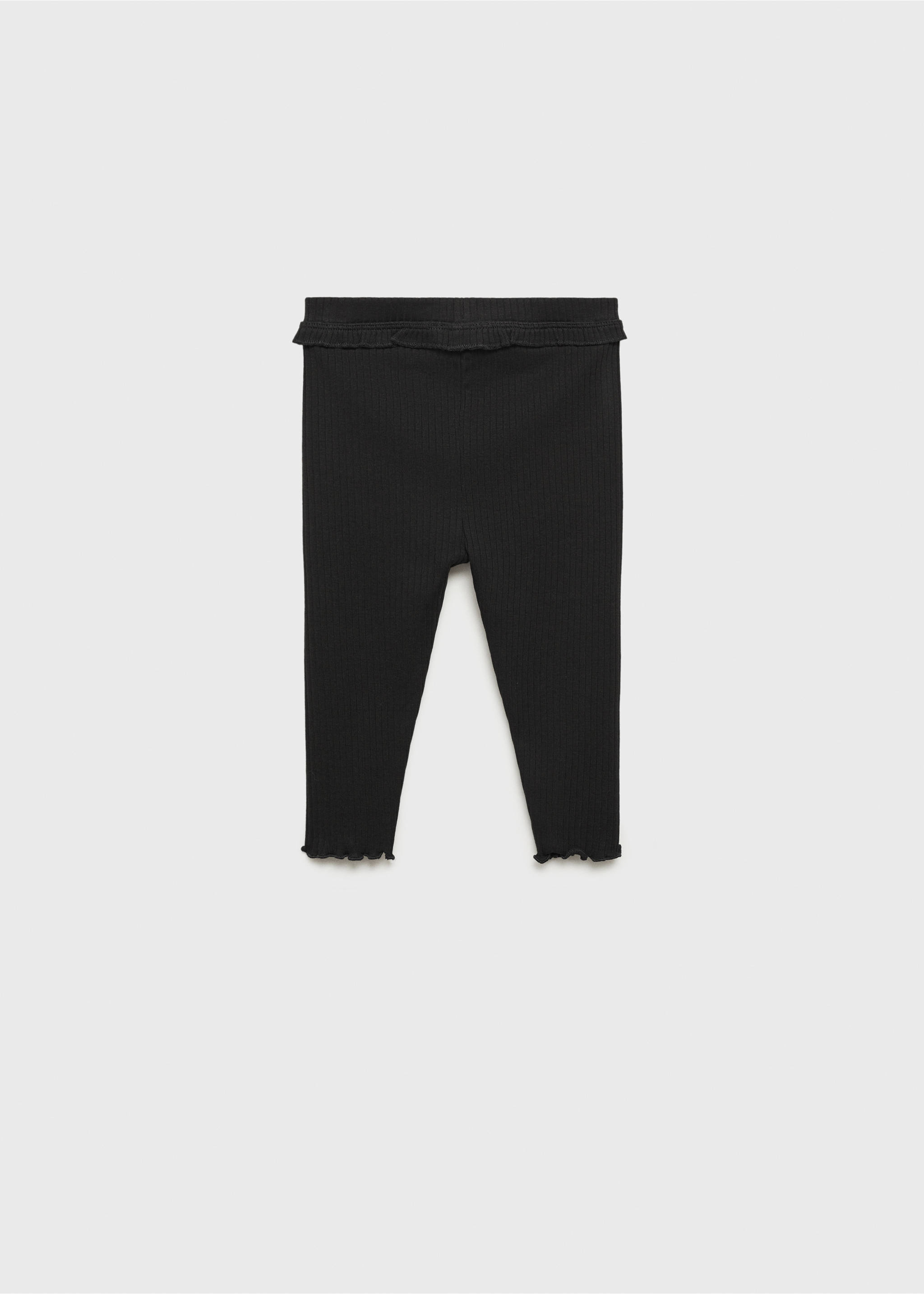 Cotton ribbed leggings - Reverse of the article, Black. Ref: 87060642-00.
