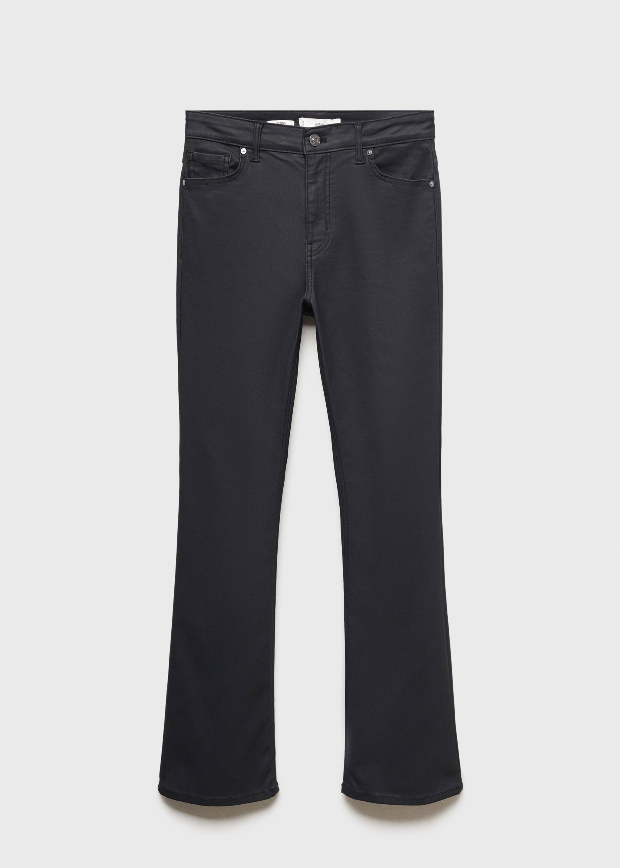 Flared-Crop-Jeans in Wachsoptik Sienna - Artikel ohne Model