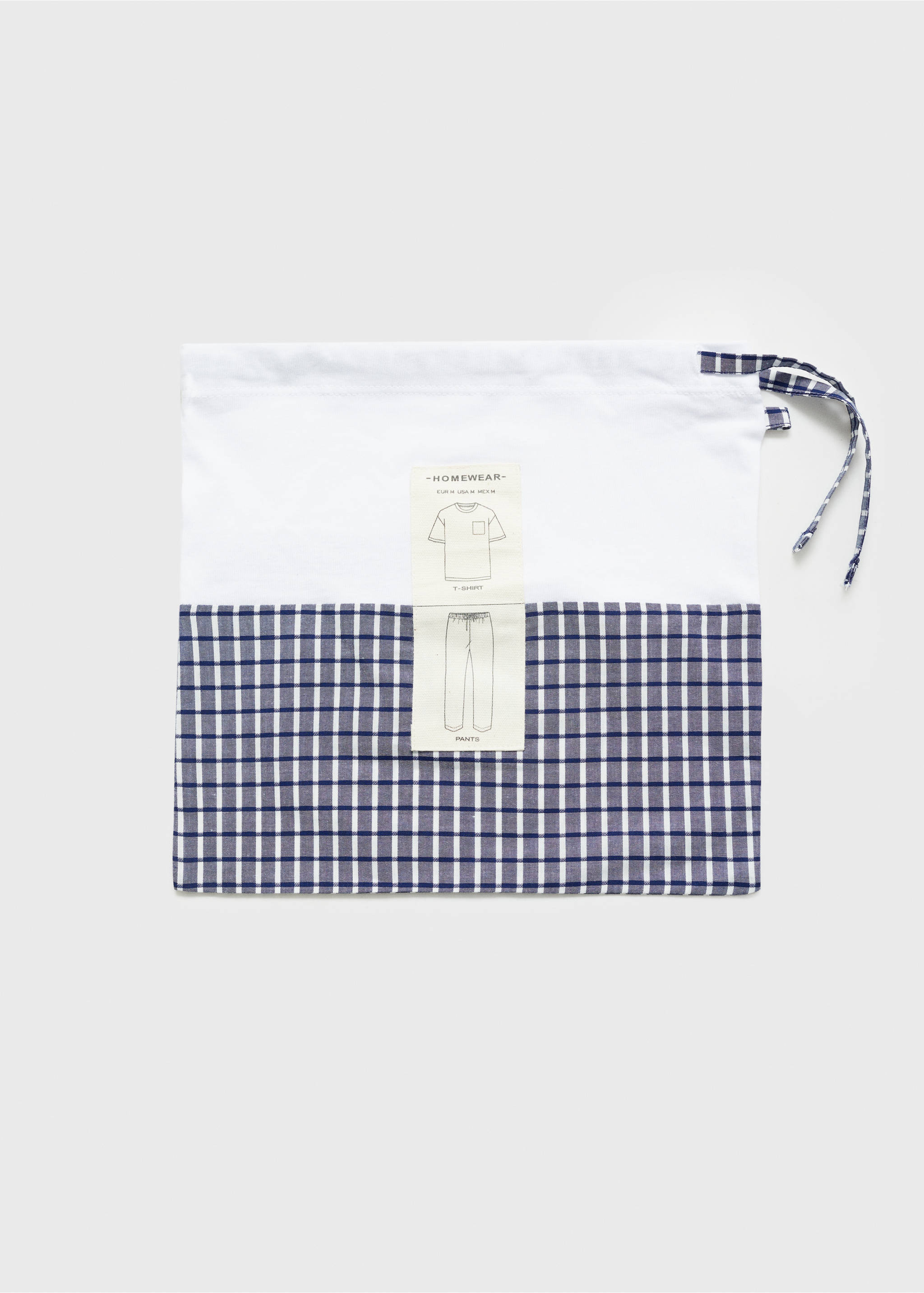 100% cotton check pyjama set - Details of the article 0, Dark Navy. Ref: 87060644-00.
