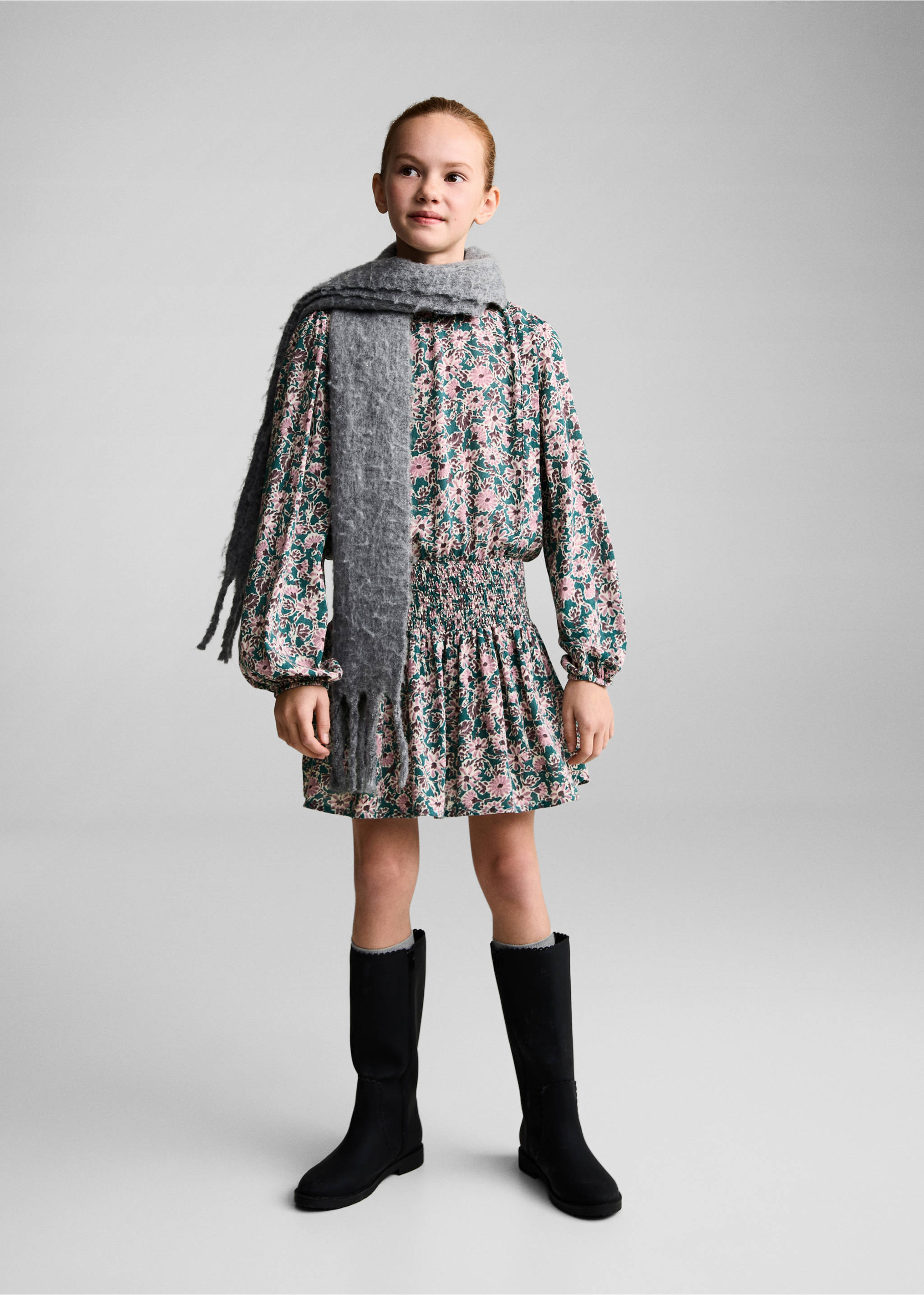 Ruched detail flower dress - General plane, Pink. Ref: 87060645-00.