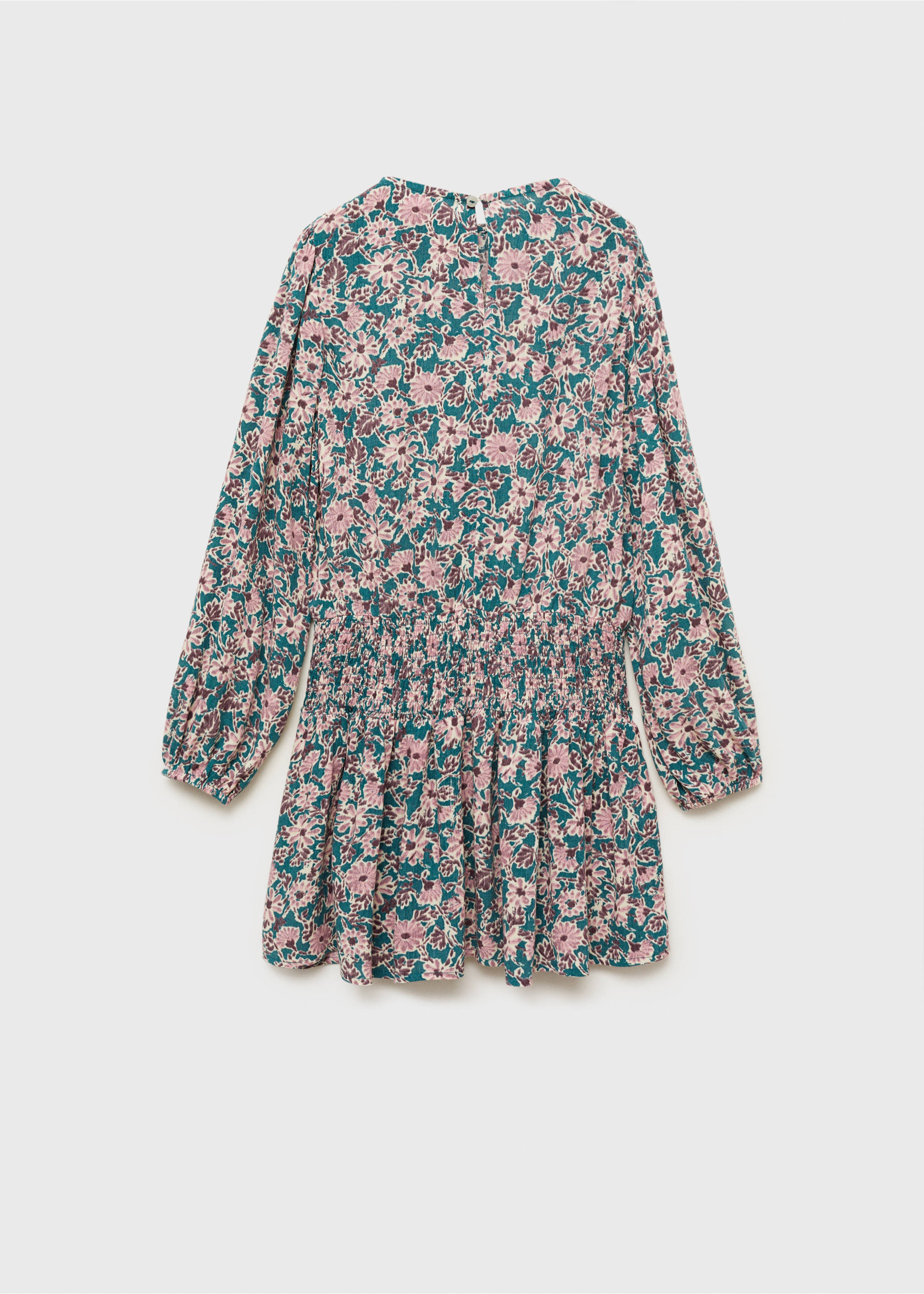 Ruched detail flower dress - Reverse of the article, Pink. Ref: 87060645-00.