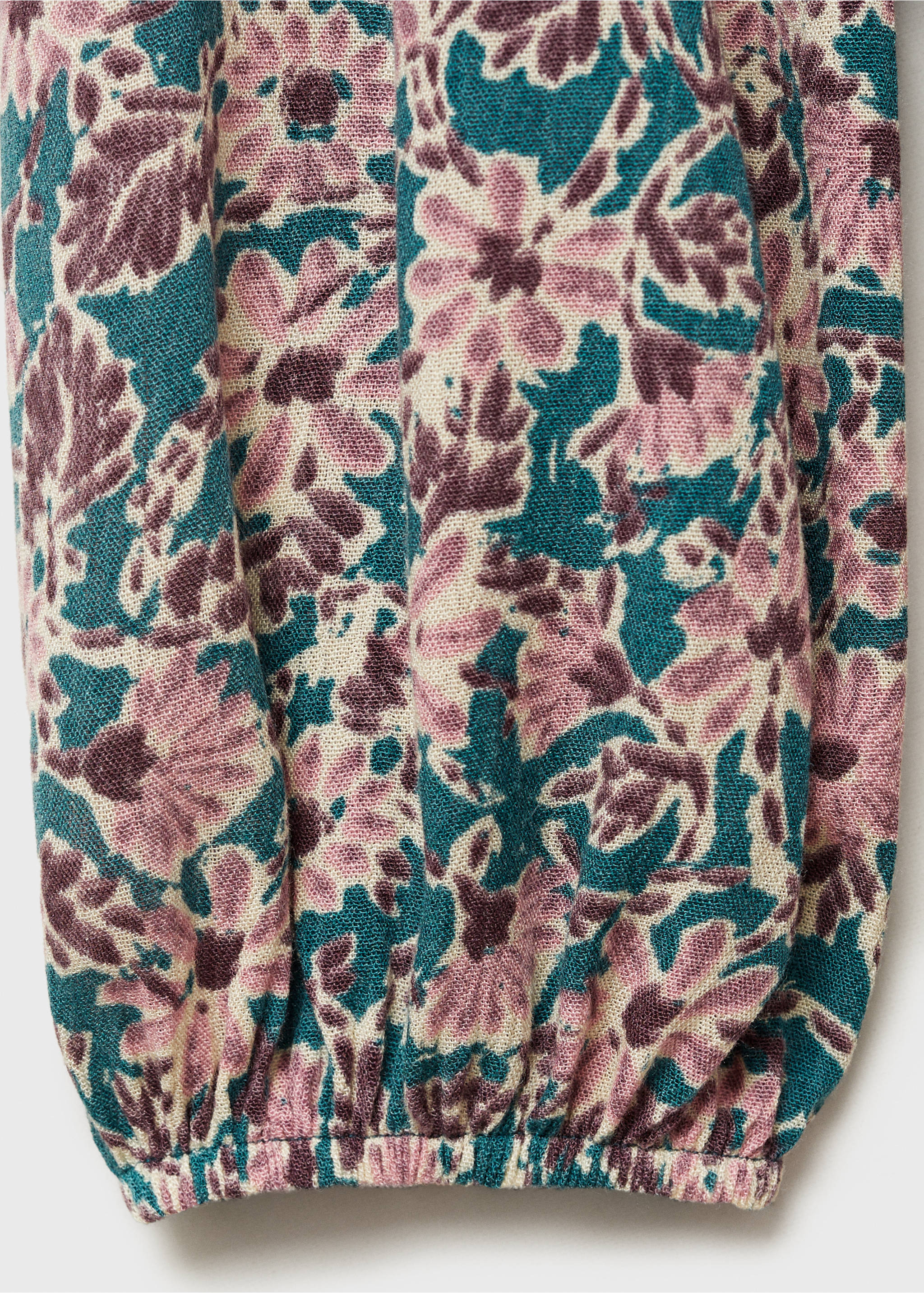 Ruched detail flower dress - Details of the article 8, Pink. Ref: 87060645-00.