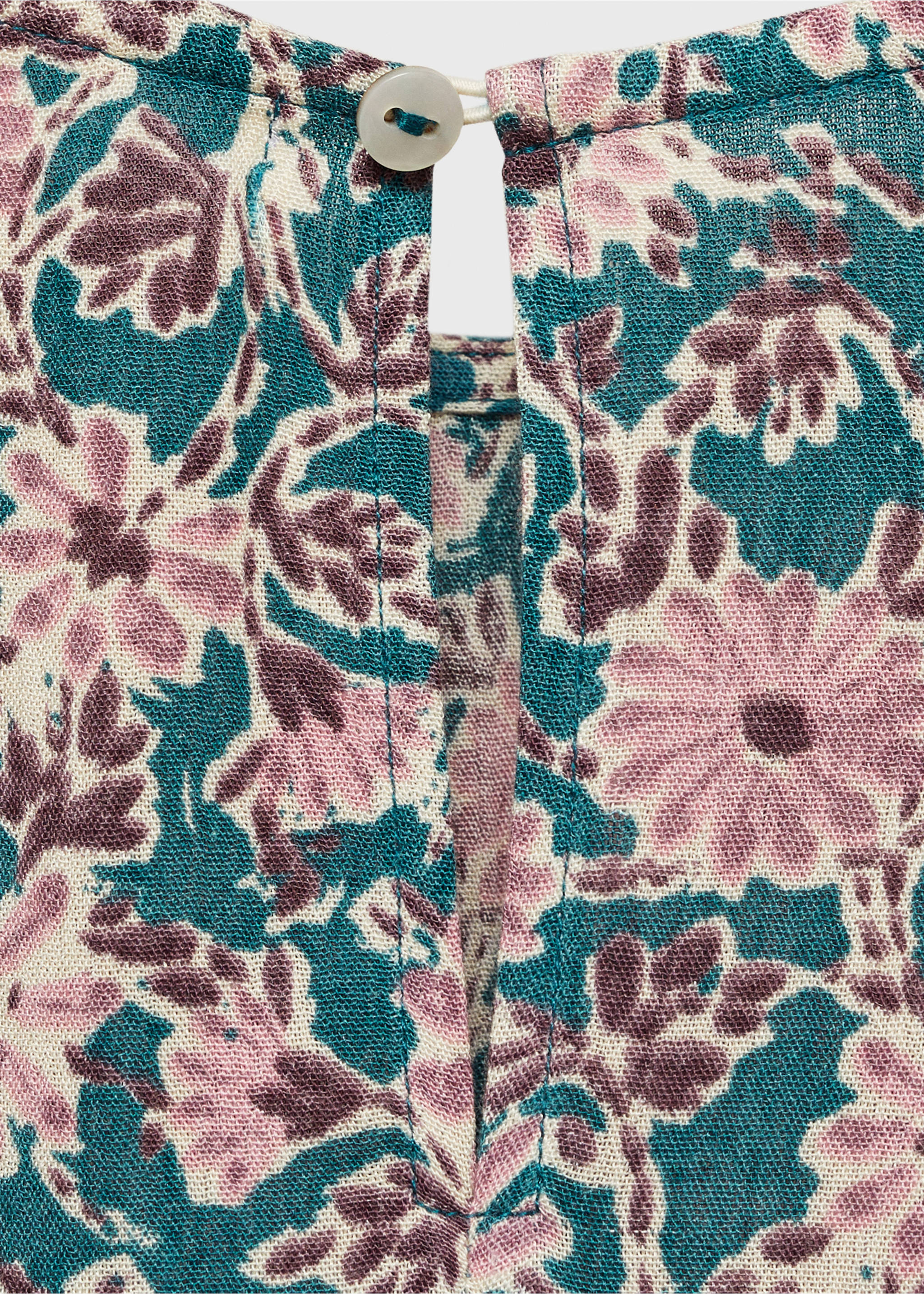 Ruched detail flower dress - Details of the article 0, Pink. Ref: 87060645-00.