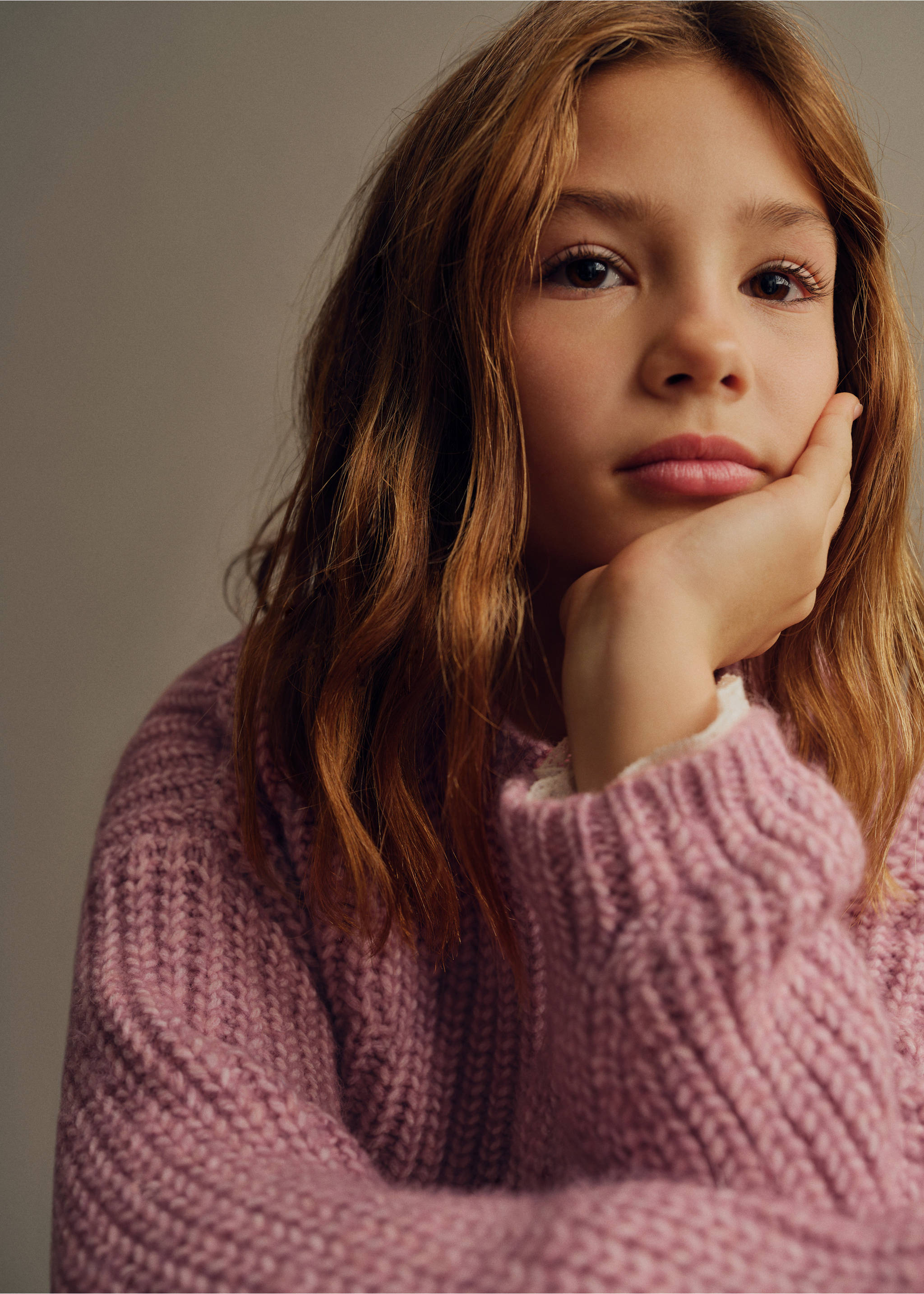 Chunky-knit sweater - Details of the article 1, Pink. Ref: 87060647-00.