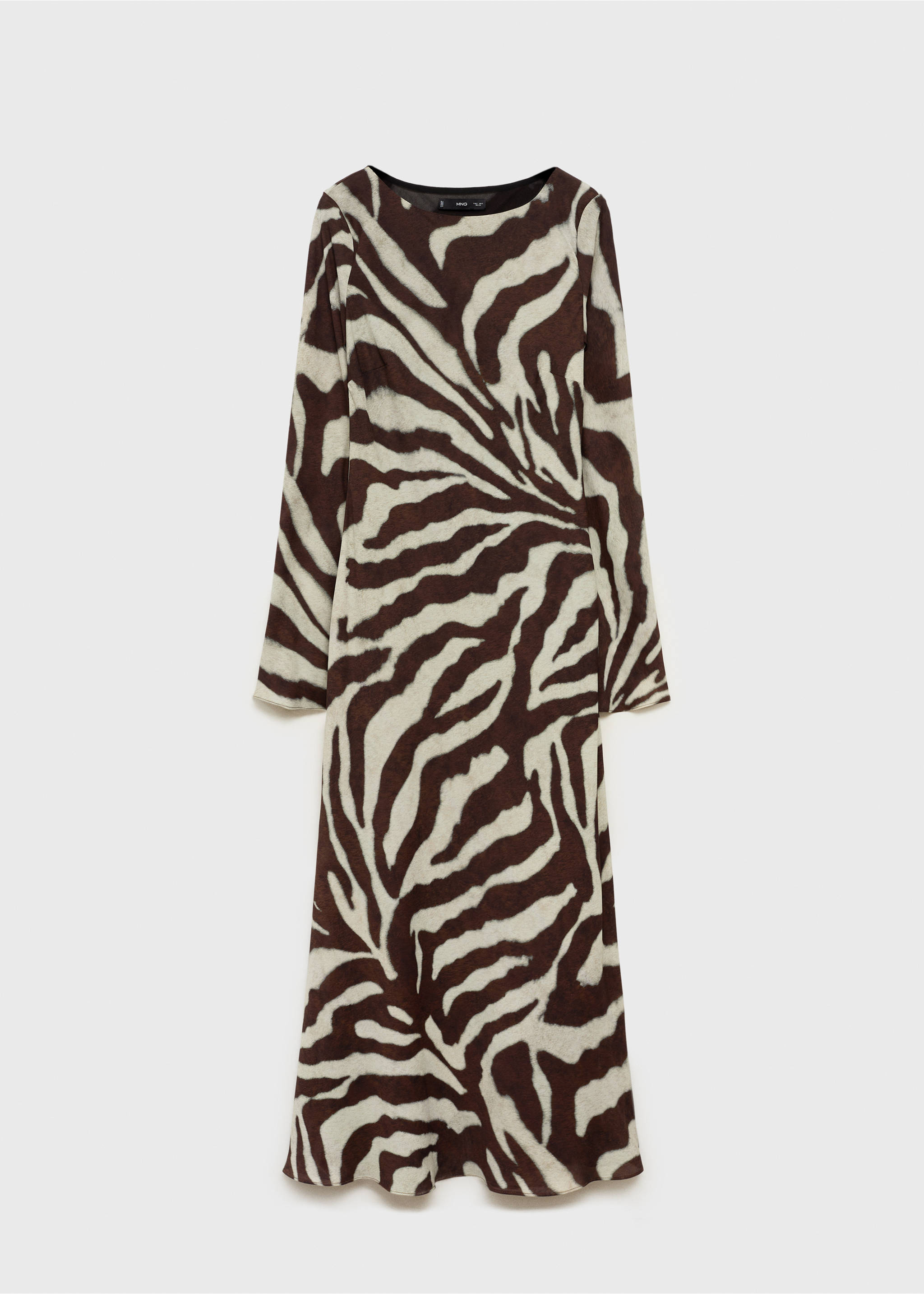 Robe évasée zèbre - Article sans modèle, Marron. Ref: 87060652-00.