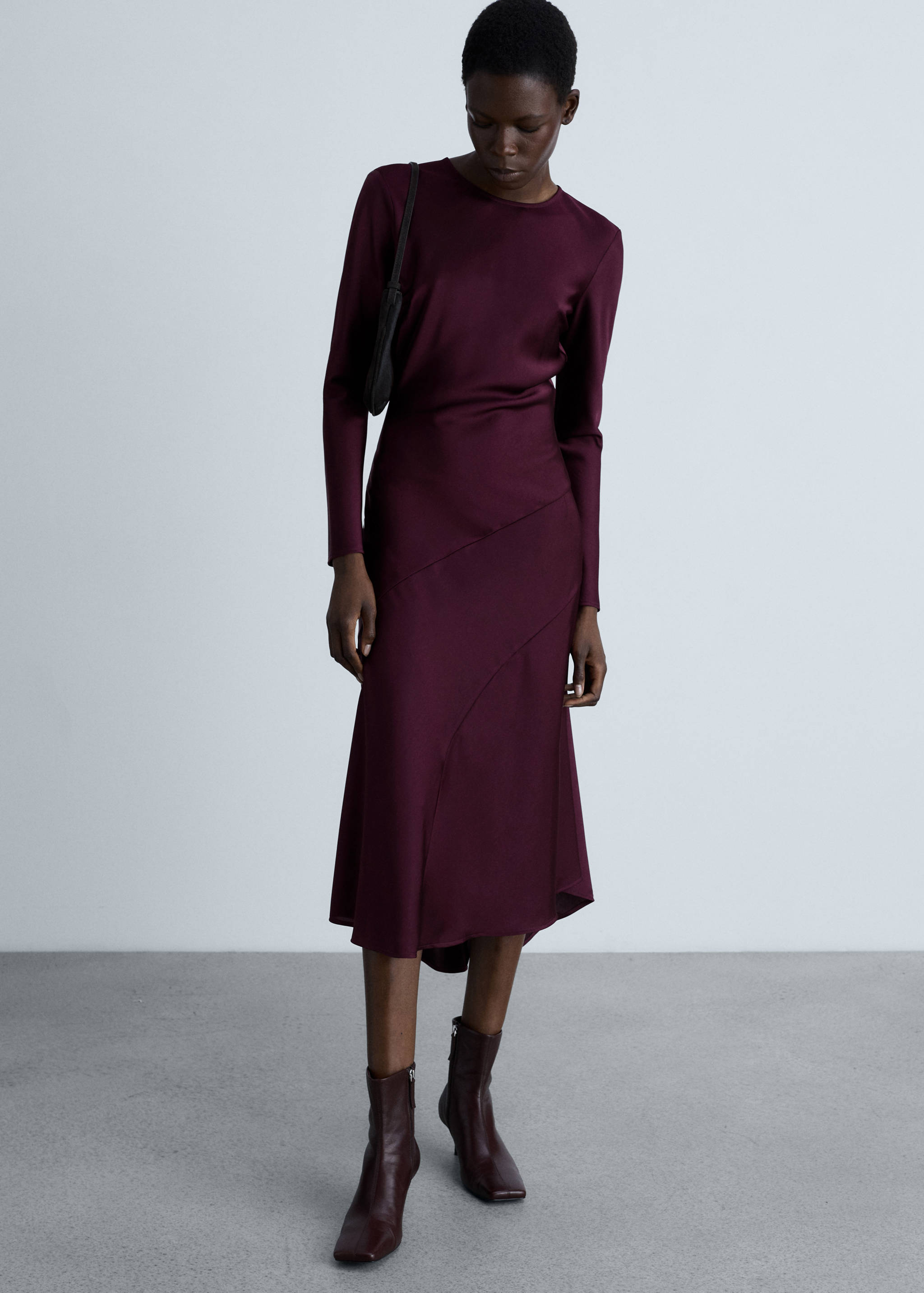 Vestit setinat detall costures - Pla general