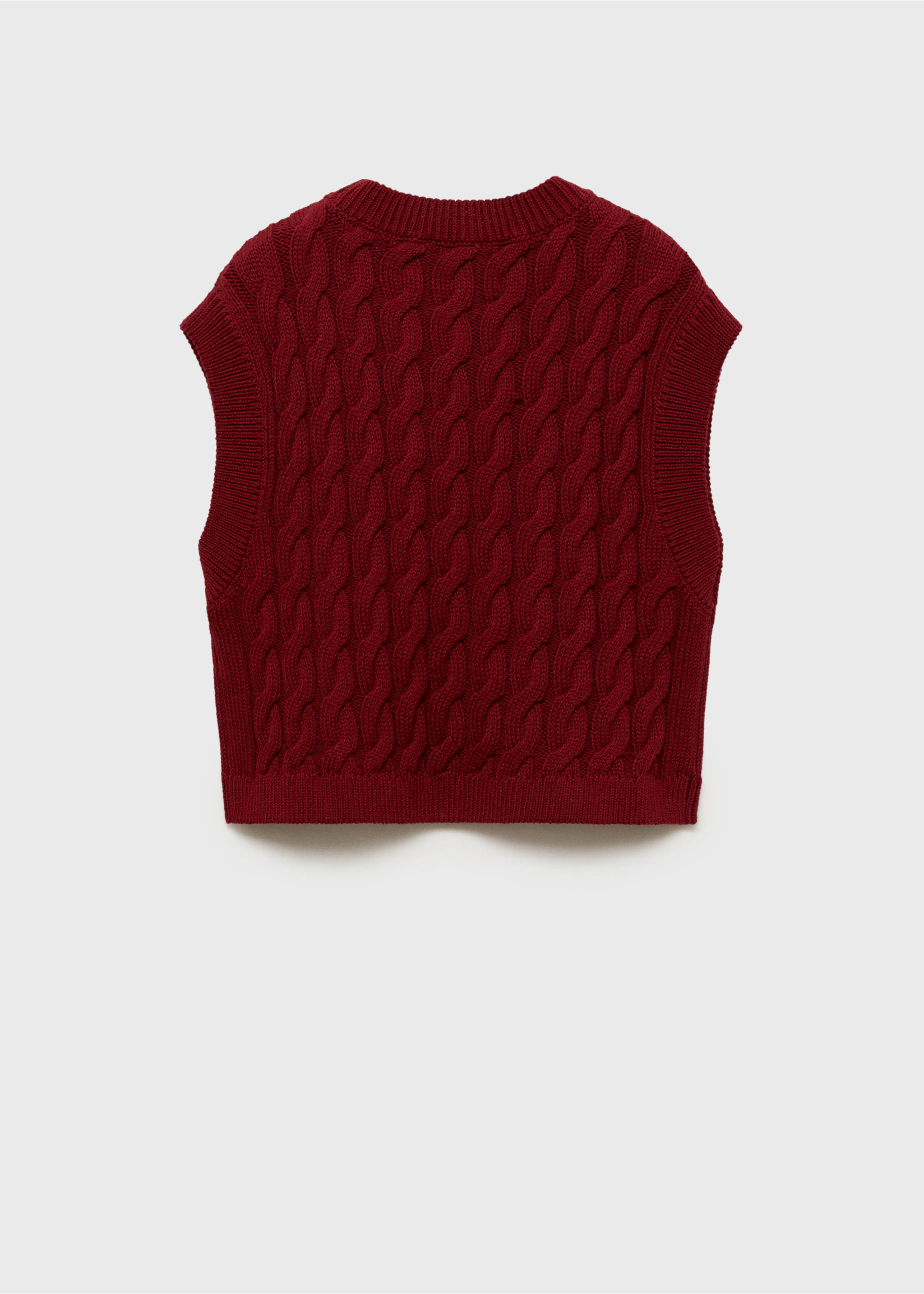 Braided-knit gilet - Reverse of the article, Medium Red. Ref: 87060654-00.