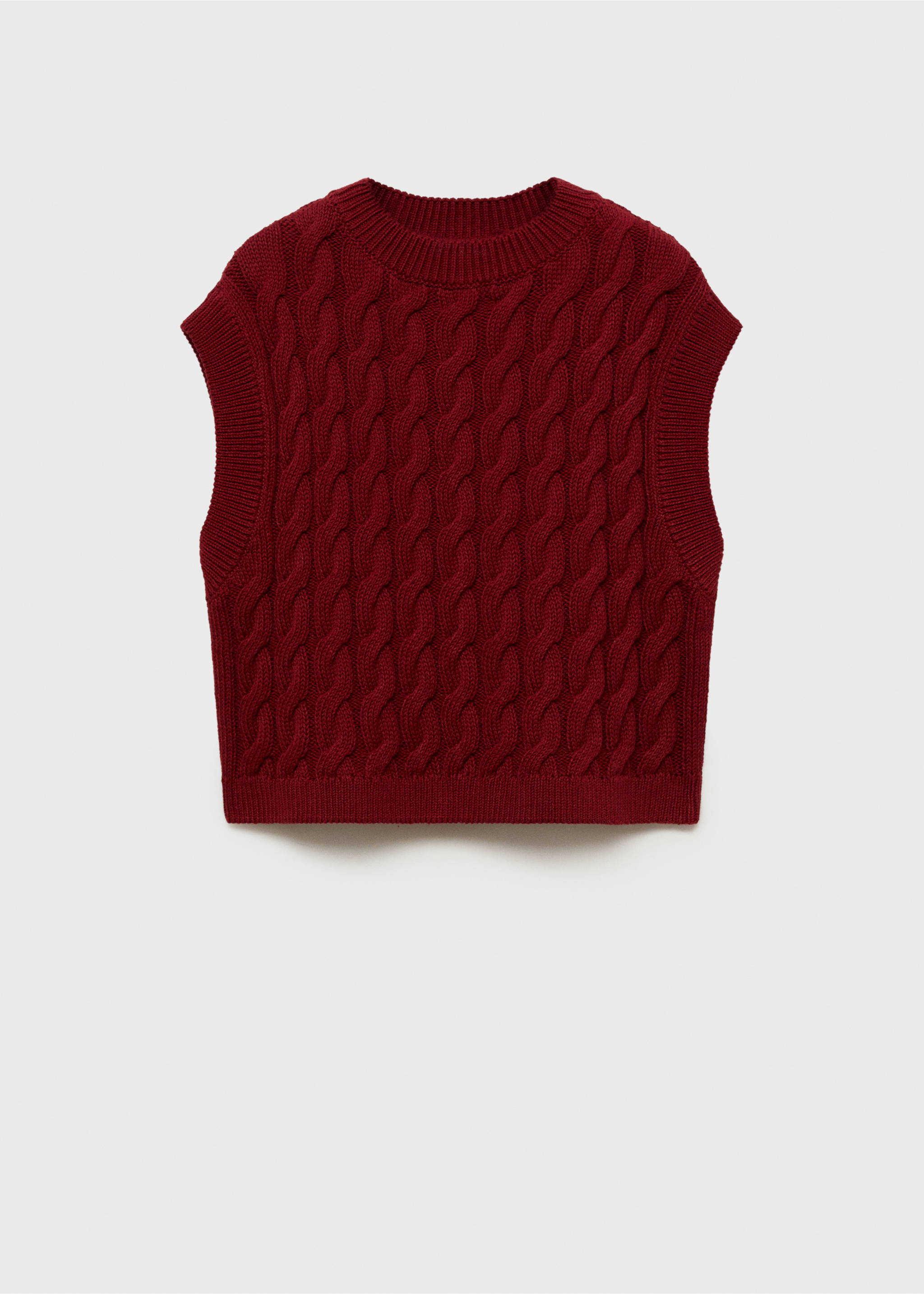 Braided-knit gilet - Article without model, Medium Red. Ref: 87060654-00.