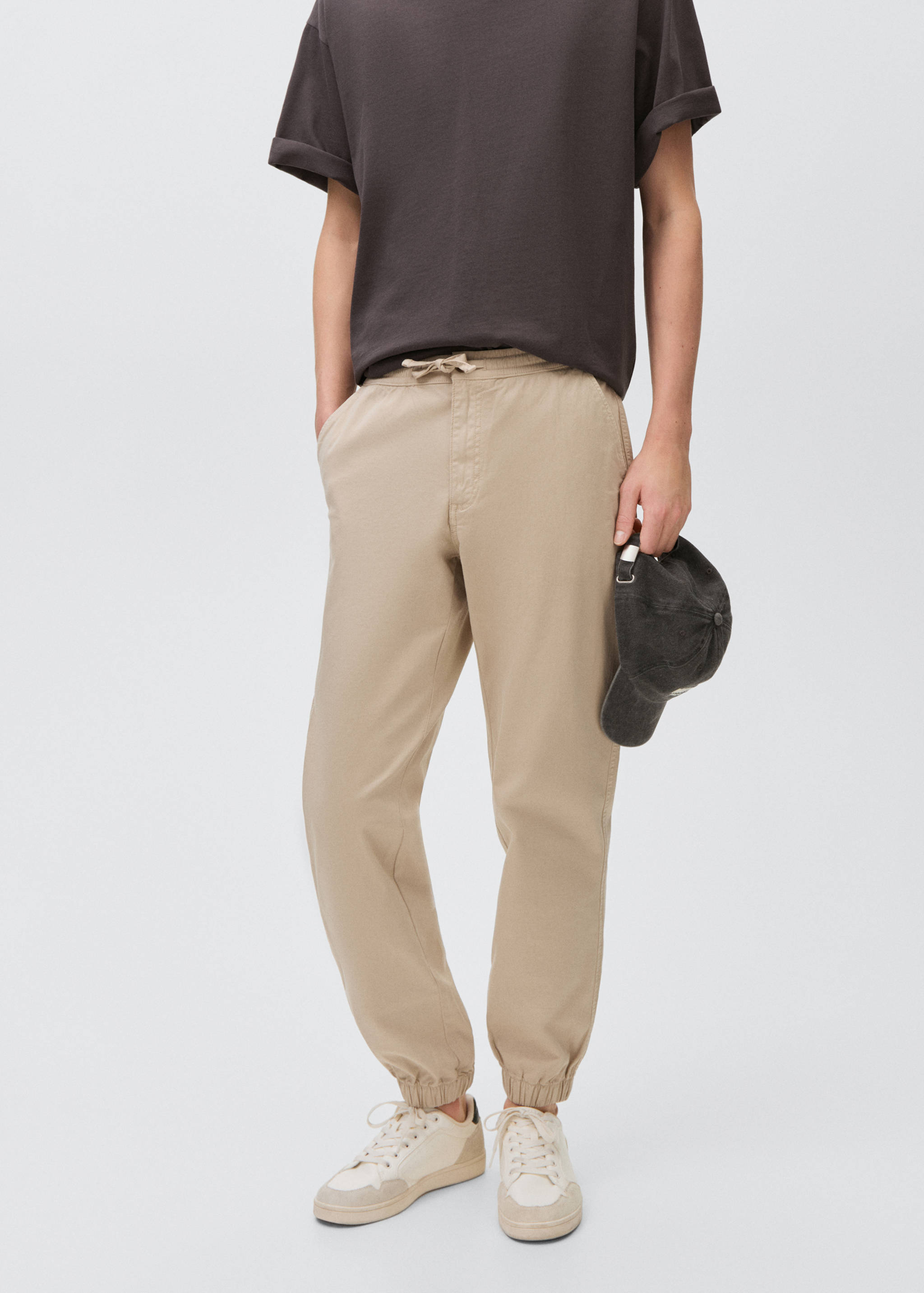 Jogger Pants aus Baumwolle mit Taschen - Mittlere Ansicht