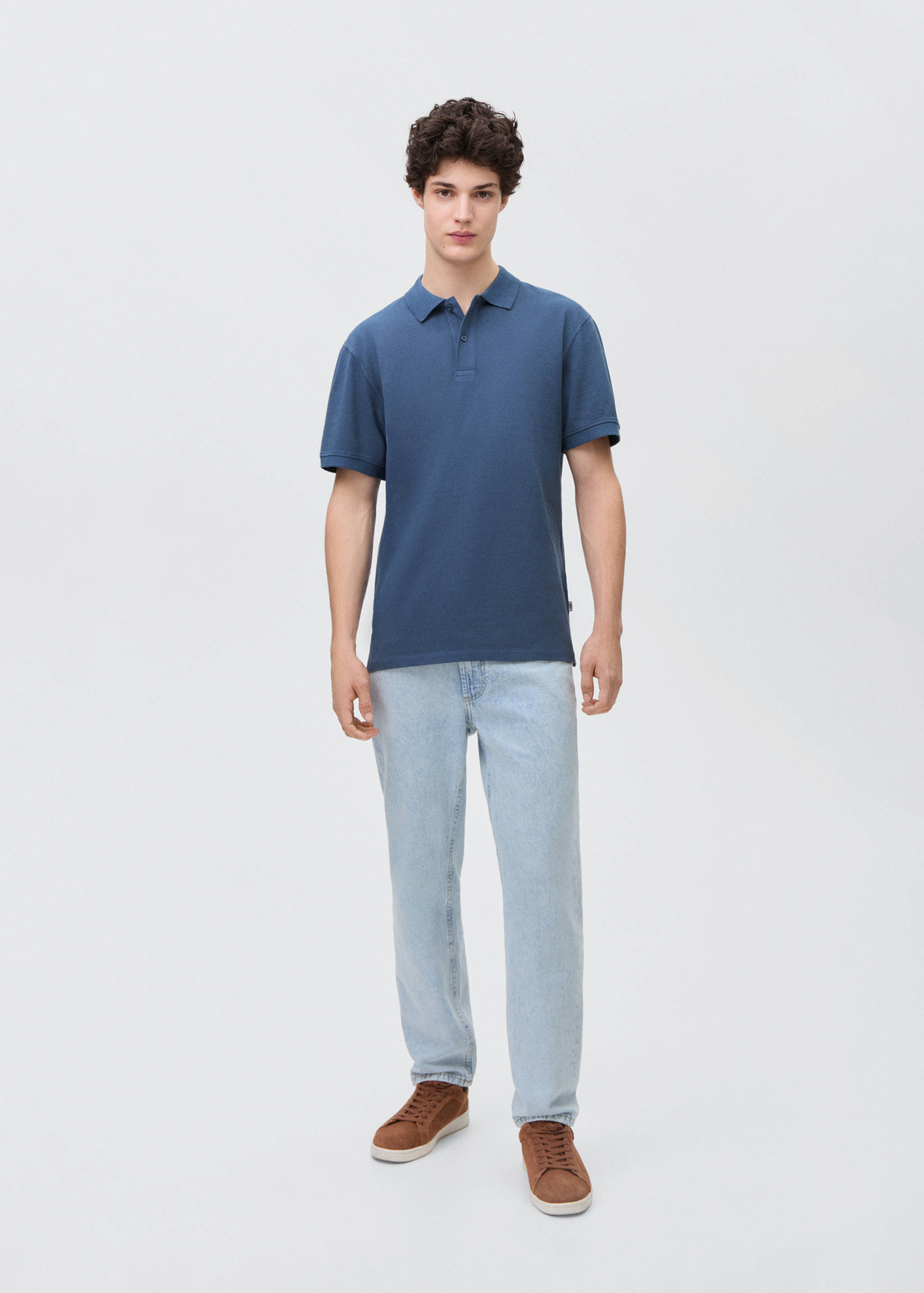 Cotton piqué polo shirt - General plane