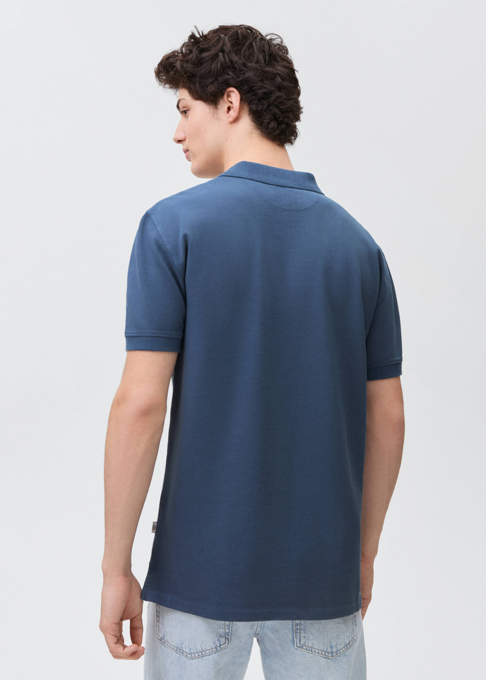 Cotton piqué polo shirt - Reverse of the article