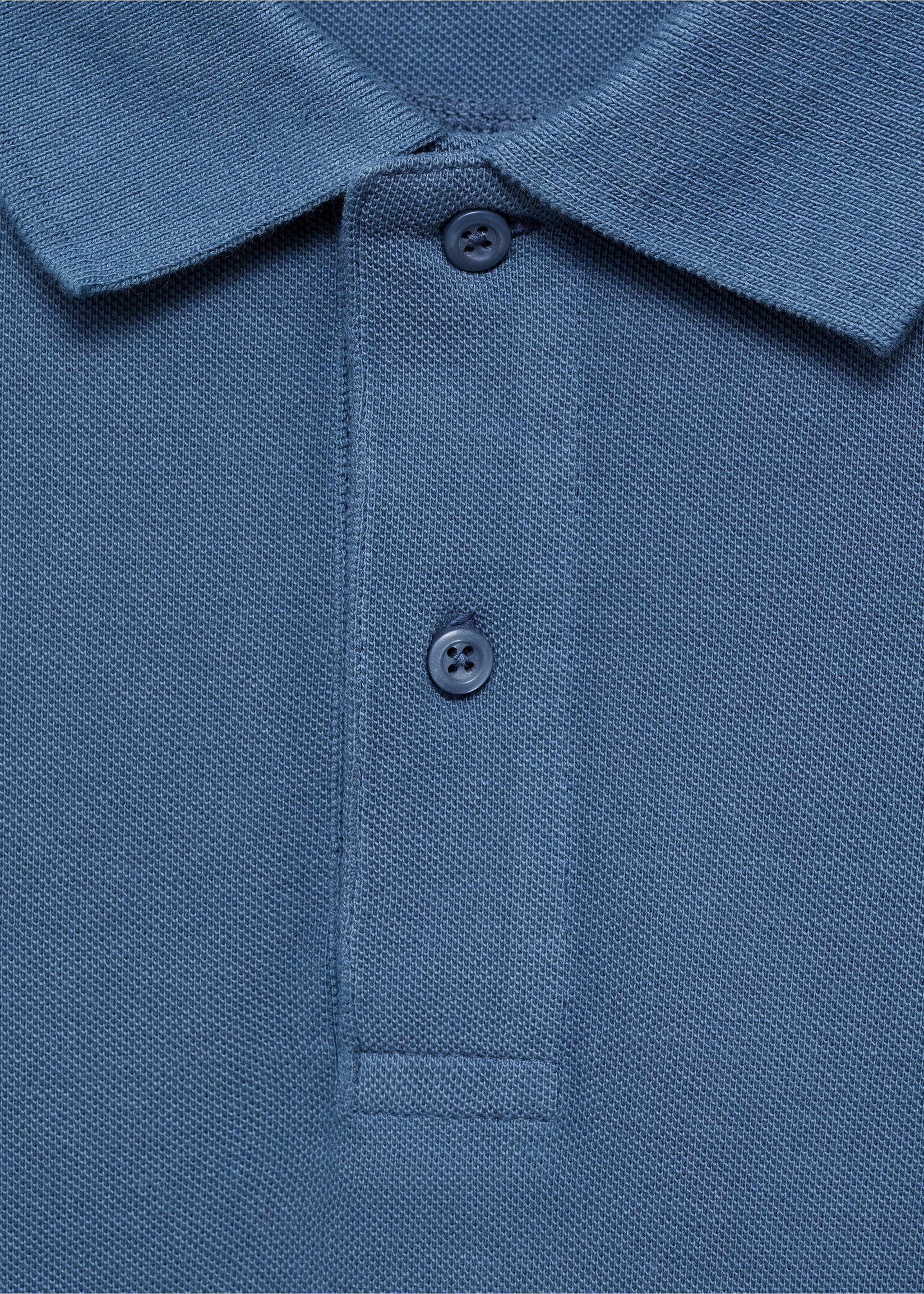 Polo cotó piqué - Detall de l'article 0, Blau. Ref: 87061056-00.