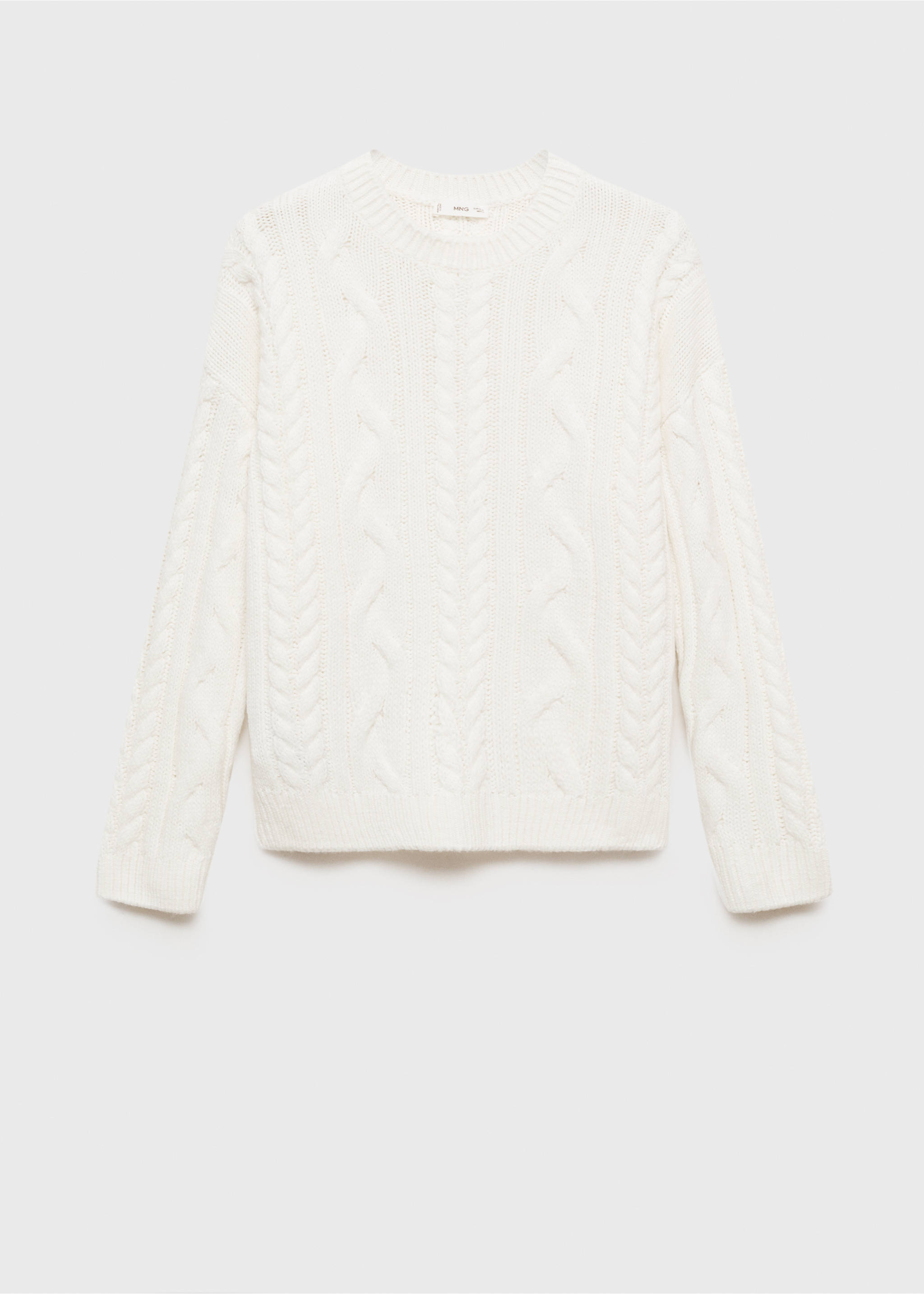 Pullover mit Zopfmuster - Artikel ohne Model, Cremeweiß. Ref: 87061514-00.