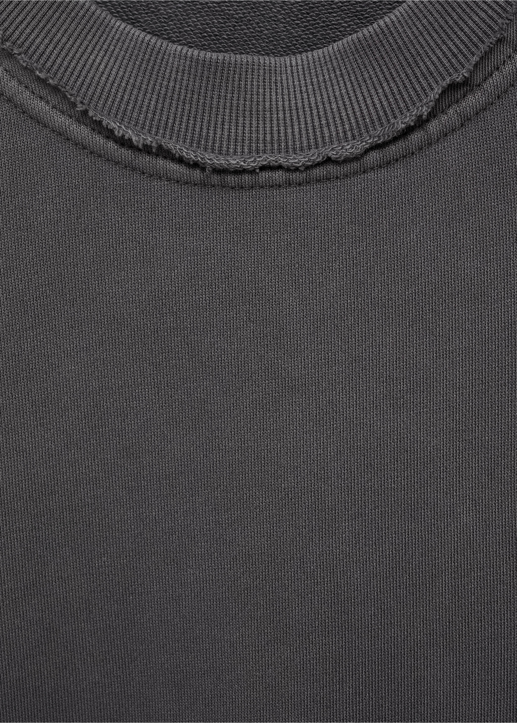 Distressed-effect sweatshirt - Details of the article 8, Charcoal. Ref: 87061515-00.