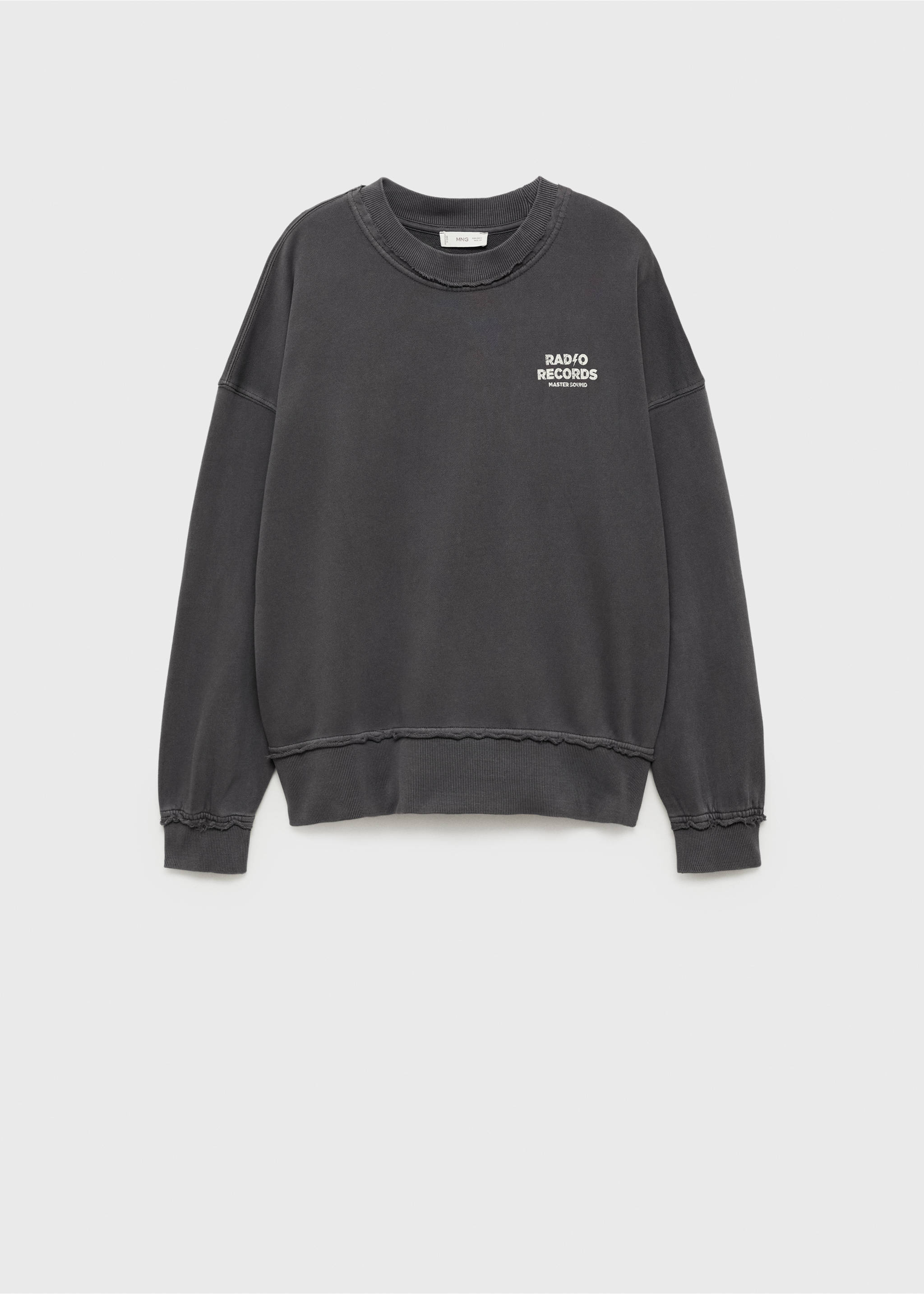 Distressed-effect sweatshirt - Article without model, Charcoal. Ref: 87061515-00.