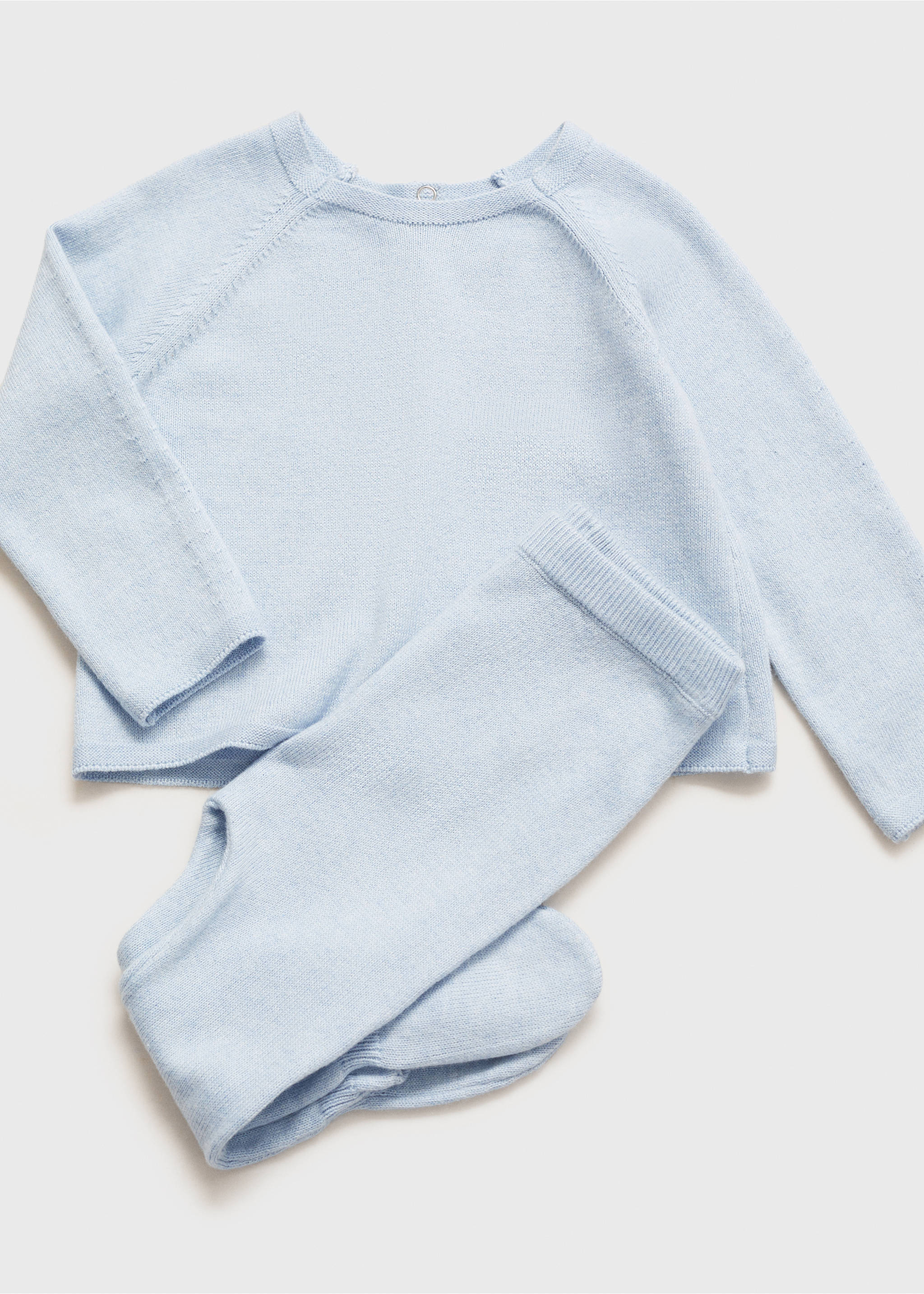 Baumwoll-Strampelhose mit Fuß - Detail des Artikels 0, Himmelblau. Ref: 87061519-00.