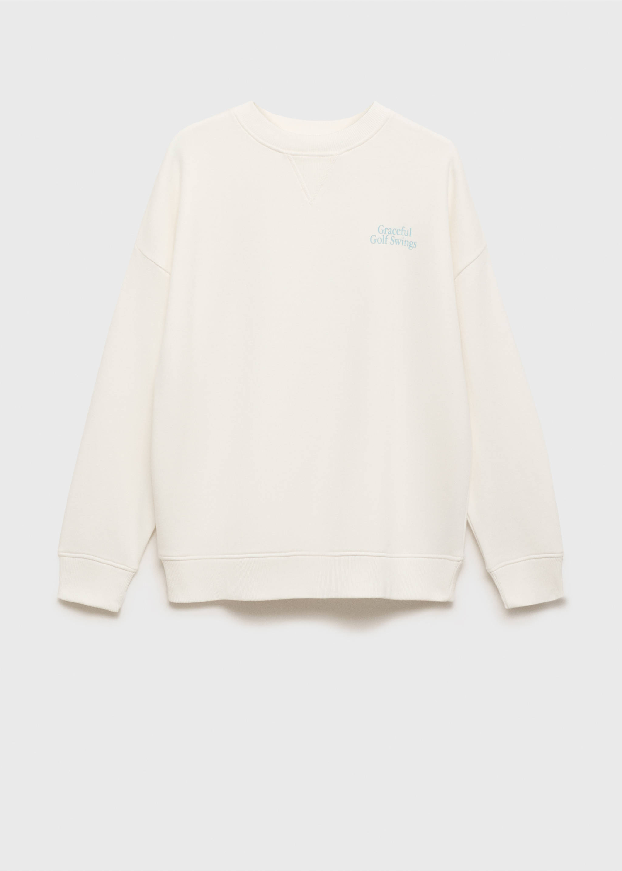 Message cotton sweatshirt - Article without model, Off White. Ref: 87062537-00.